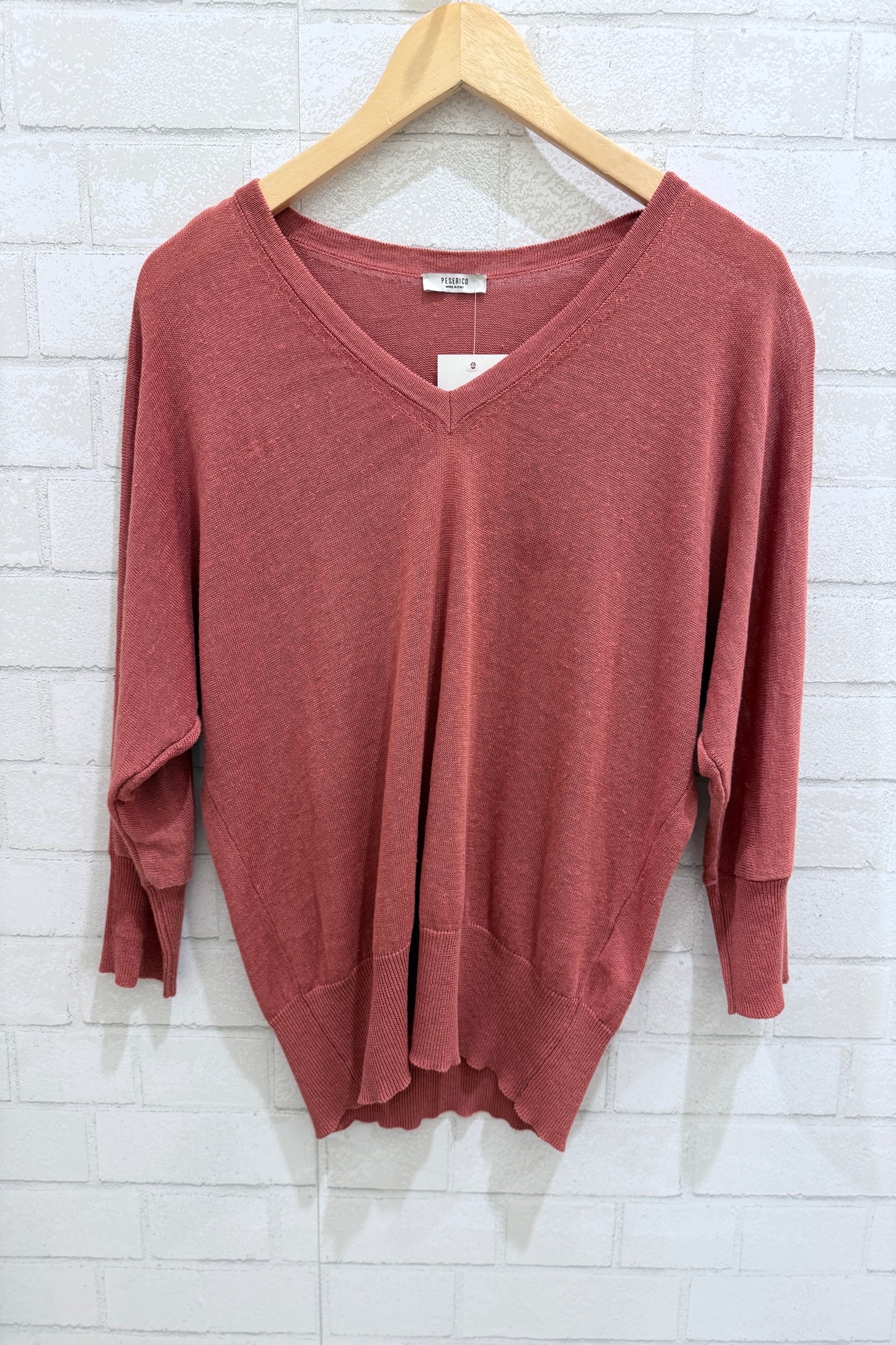 PESERICO Linen Blend V-Neck Sweater / S-IT40