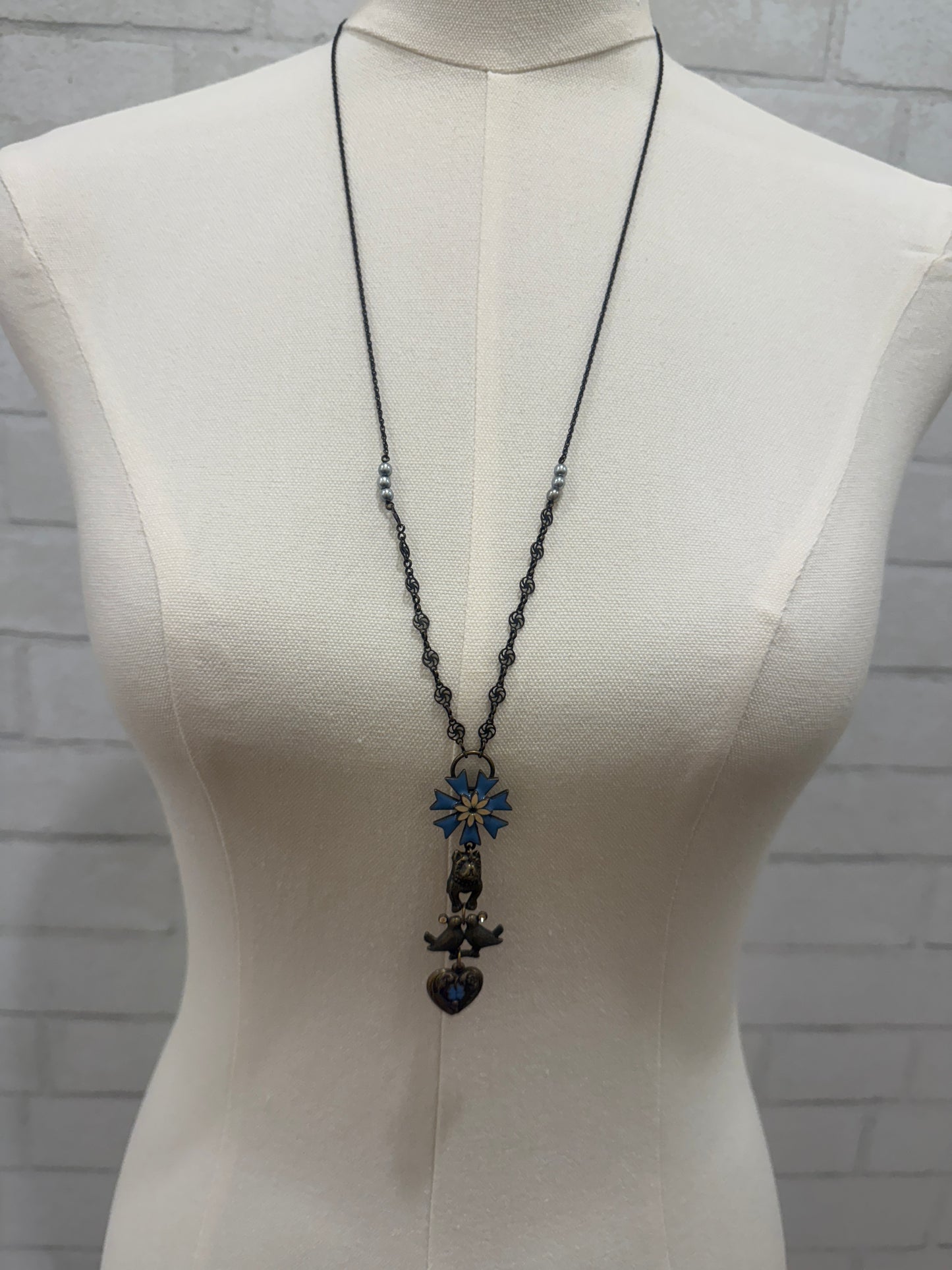 COMPTOIR DES COTONNIERS Necklace with bird dog heart