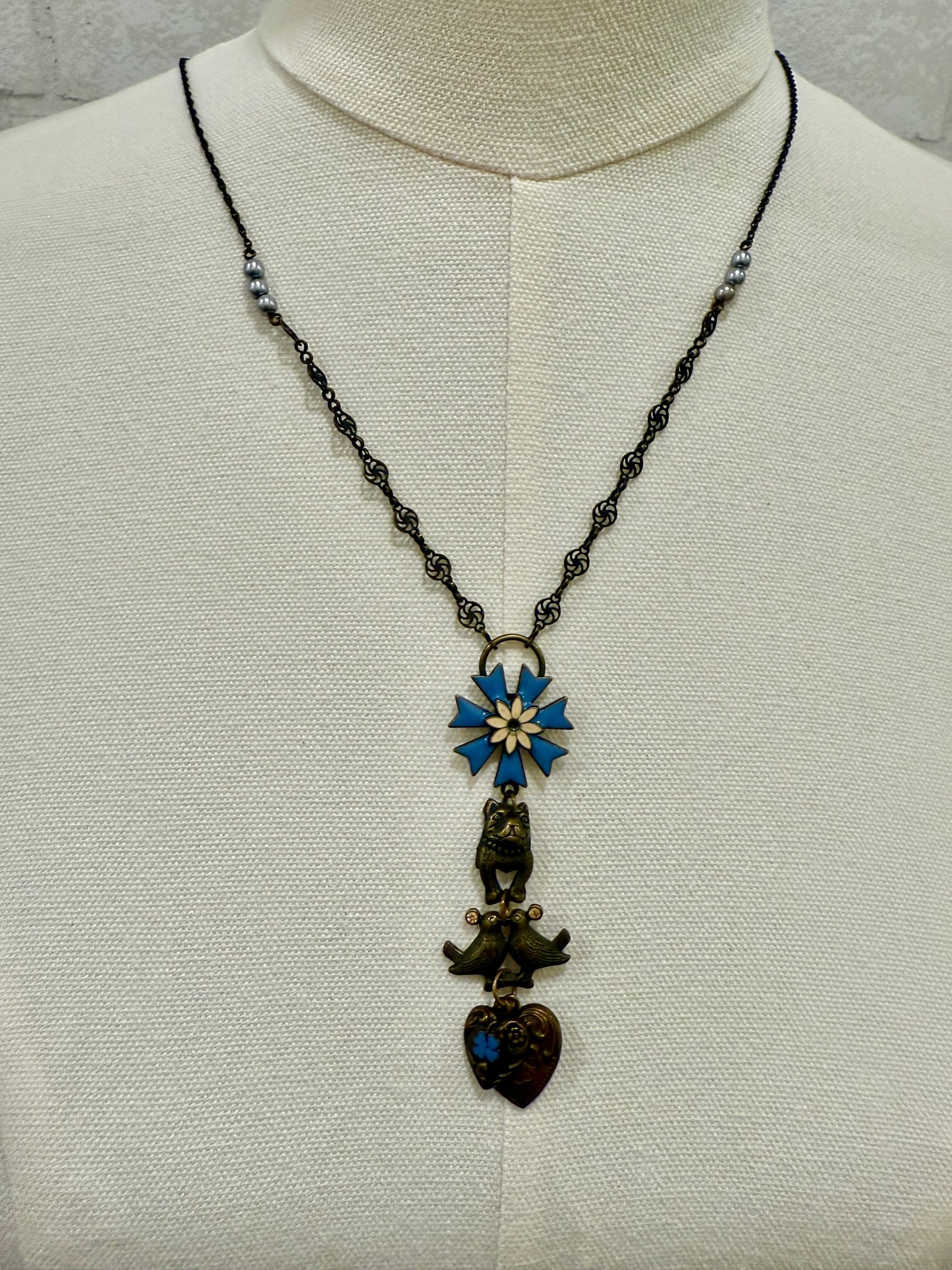 COMPTOIR DES COTONNIERS Necklace with bird dog heart