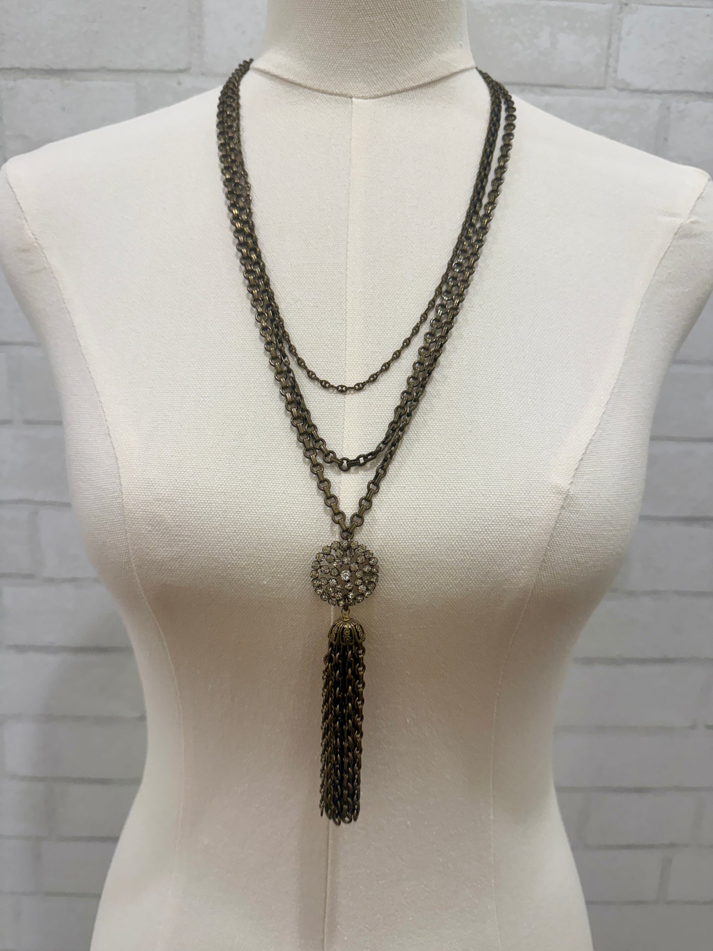HOUSE OF HARLOW Multi Row necklace with tassles Pendants
