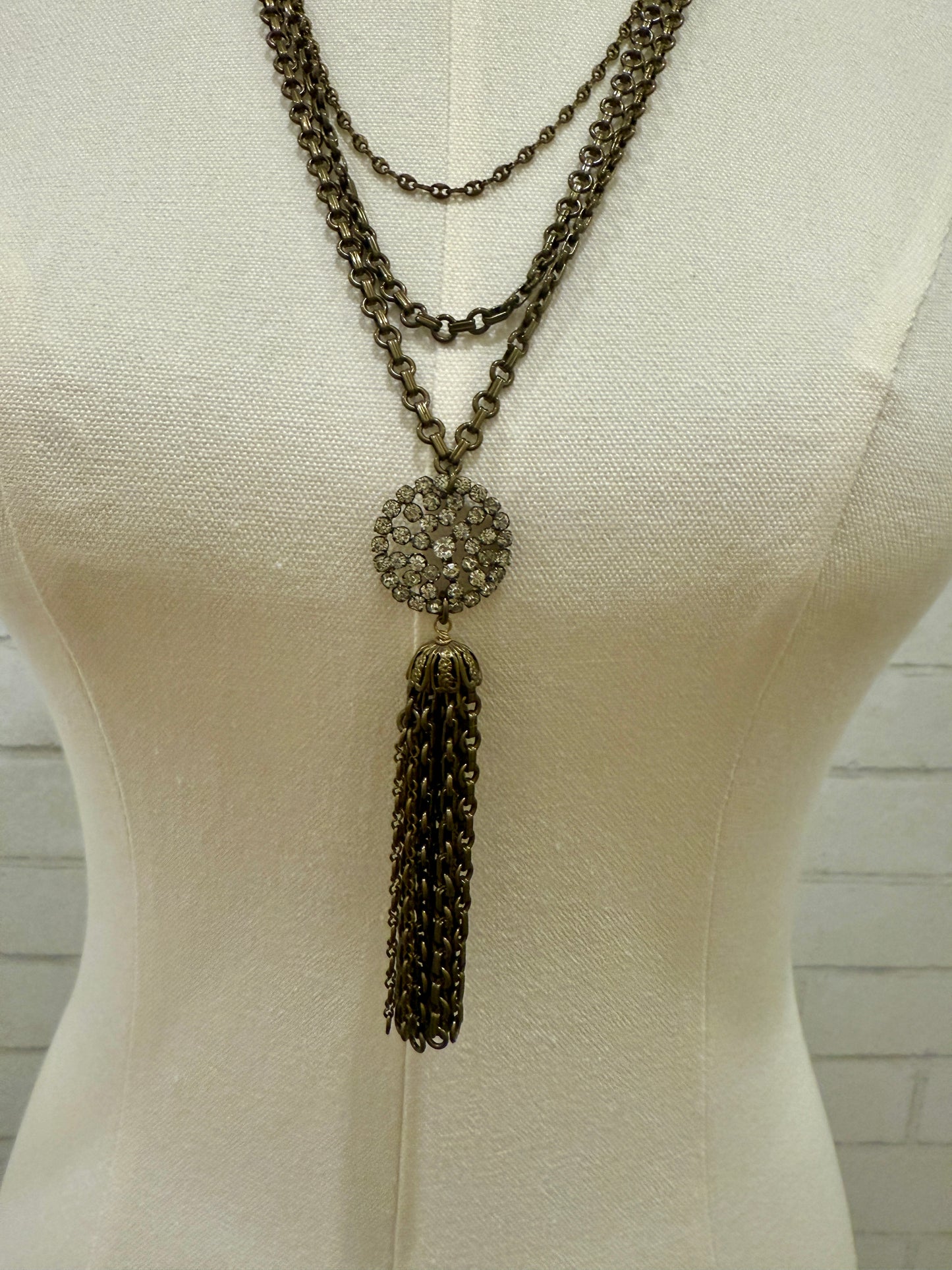 HOUSE OF HARLOW Multi Row necklace with tassles Pendants