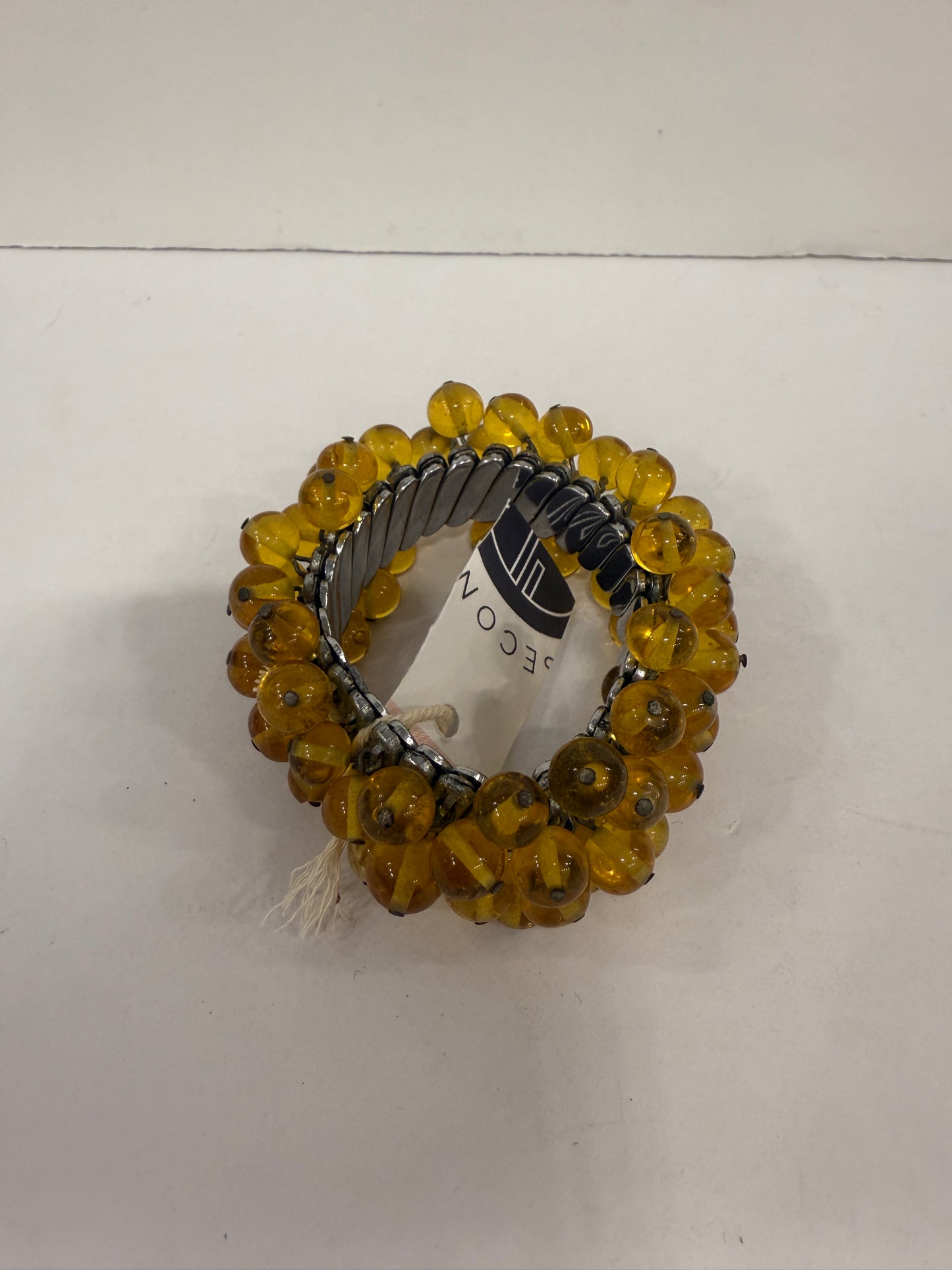 NO BRAND Elasticated Bracelet with yellow beads
