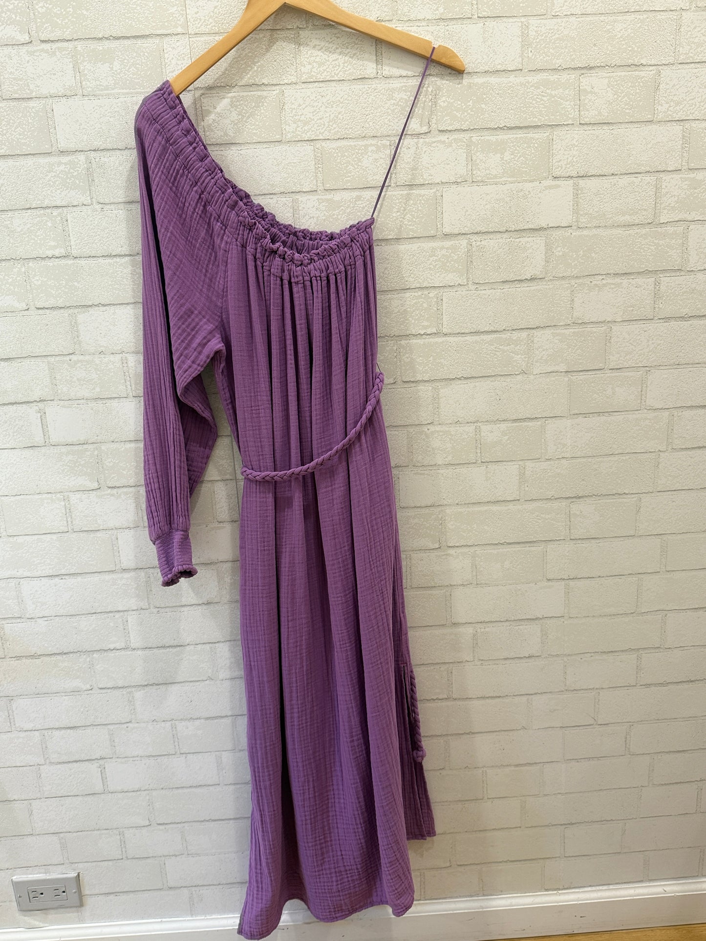 XIRENA Aveline Asymmetric Gauze Midi Dress / S