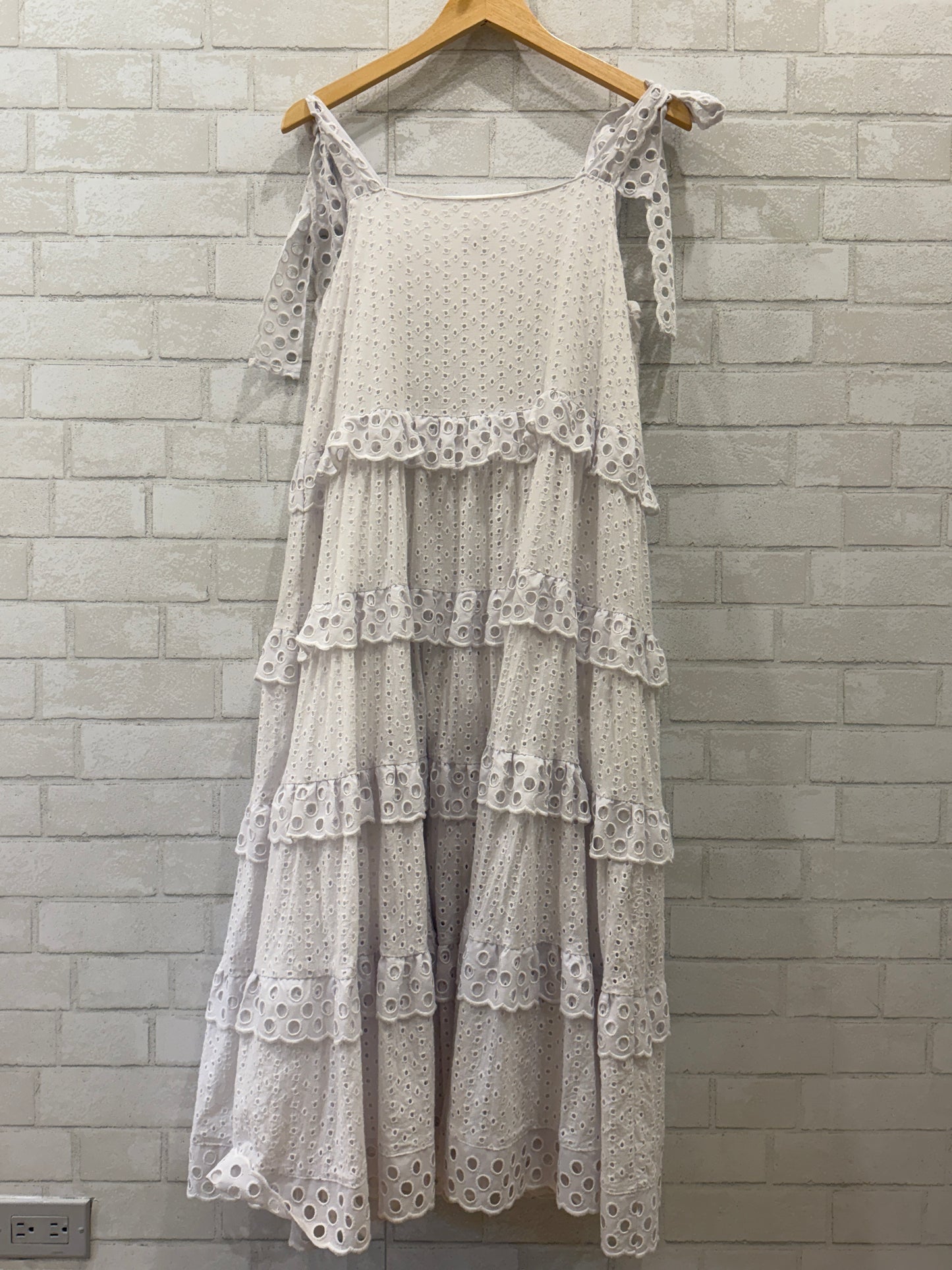 MORA RUIZ eyelet maxi dress/ S