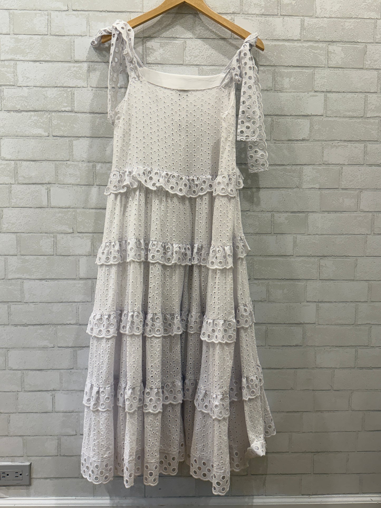 MORA RUIZ eyelet maxi dress/ S