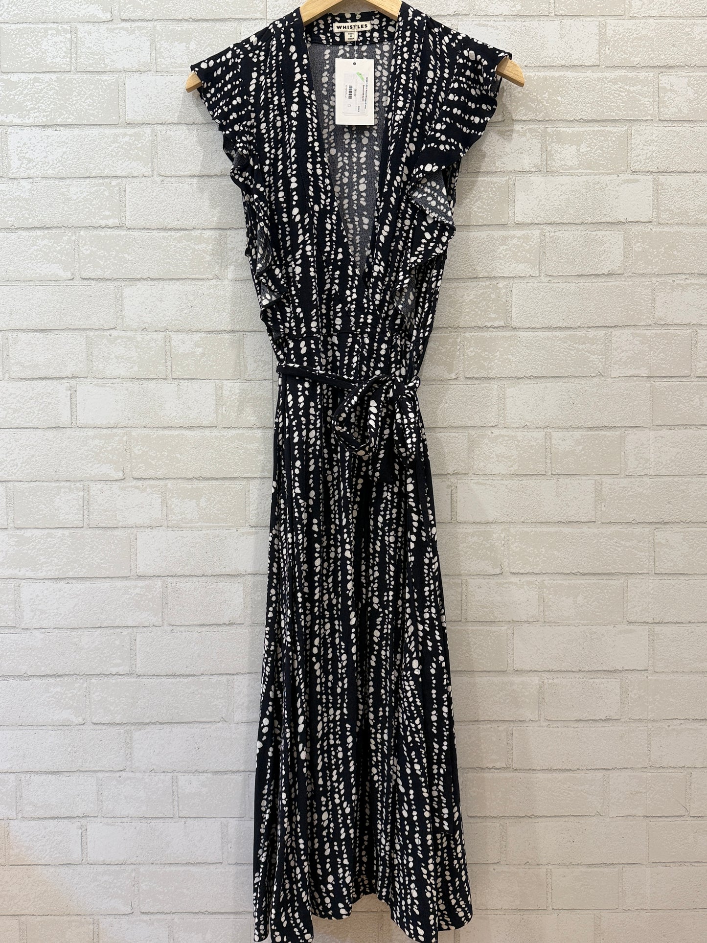 WHISTLES V Neck Wrapped long Dress/US4-EU36