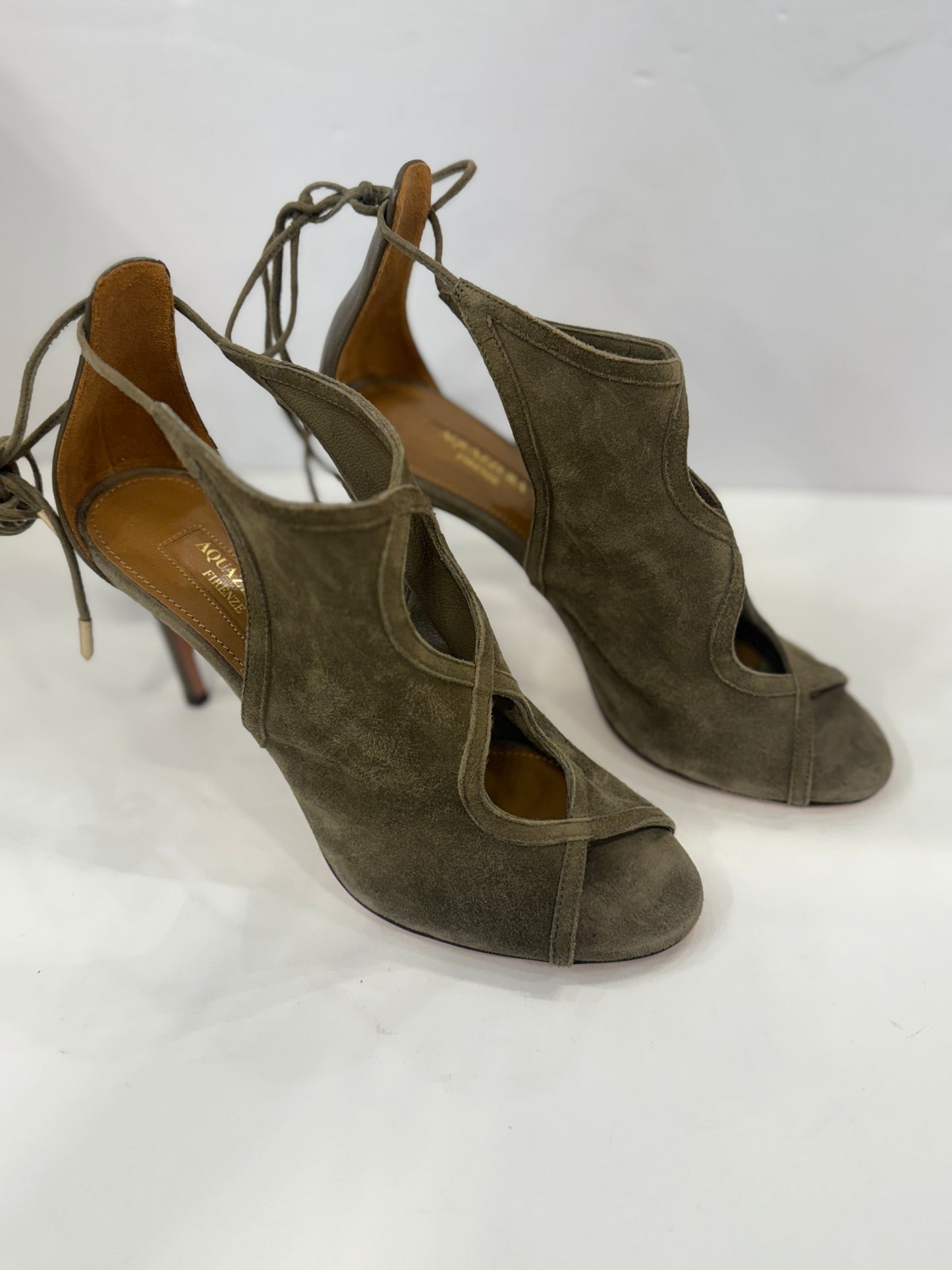 AQUAZZURA Suede High Heels Sandals/ US6 -EU36