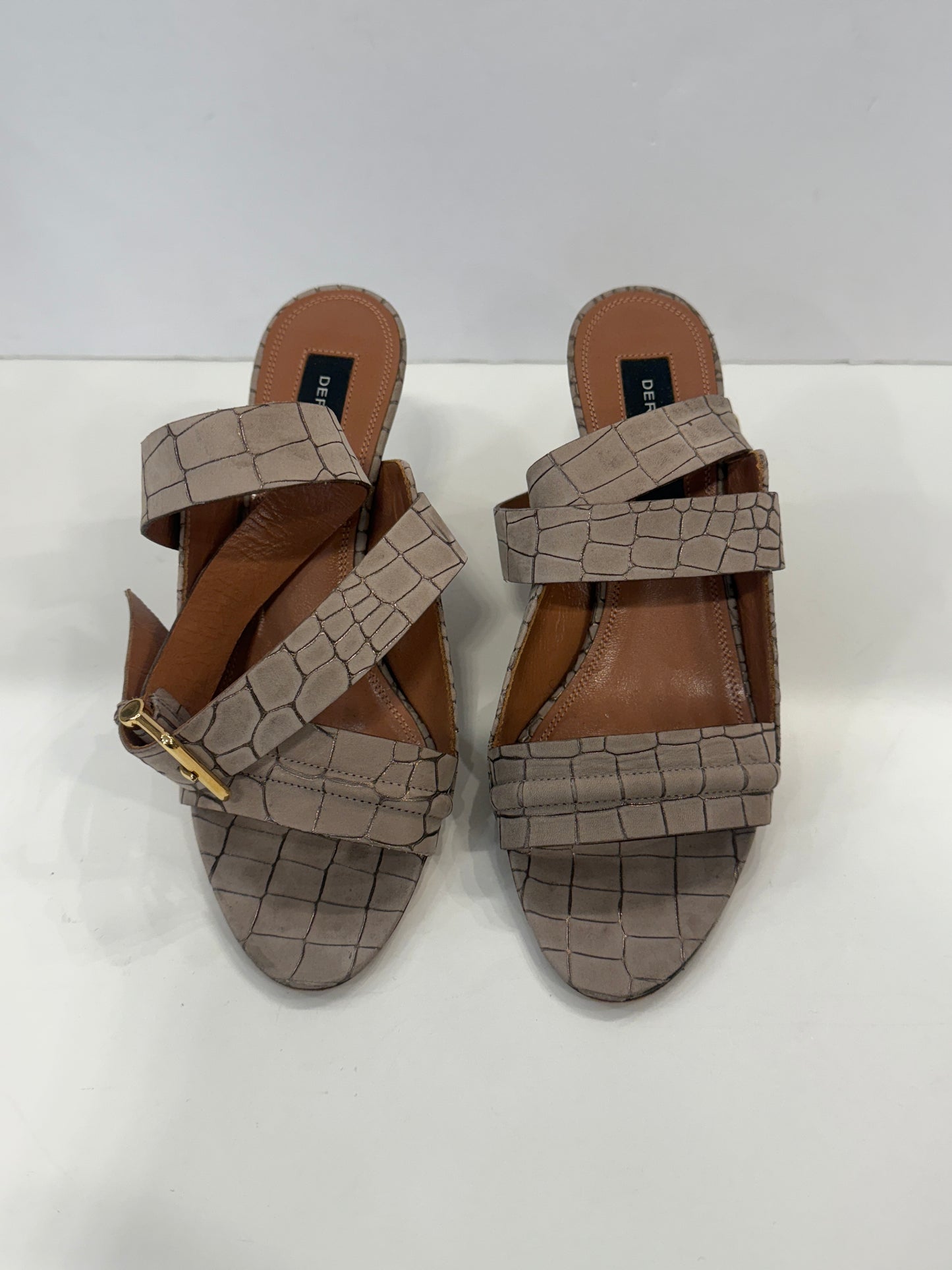 DEREK LAM Leather Snake Skin Wedge Sandals/ EU36-US6