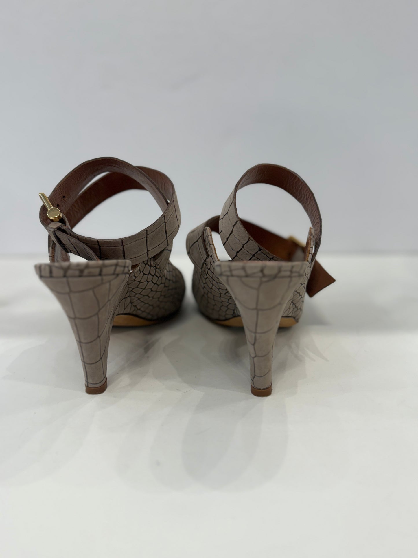 DEREK LAM Leather Snake Skin Wedge Sandals/ EU36-US6