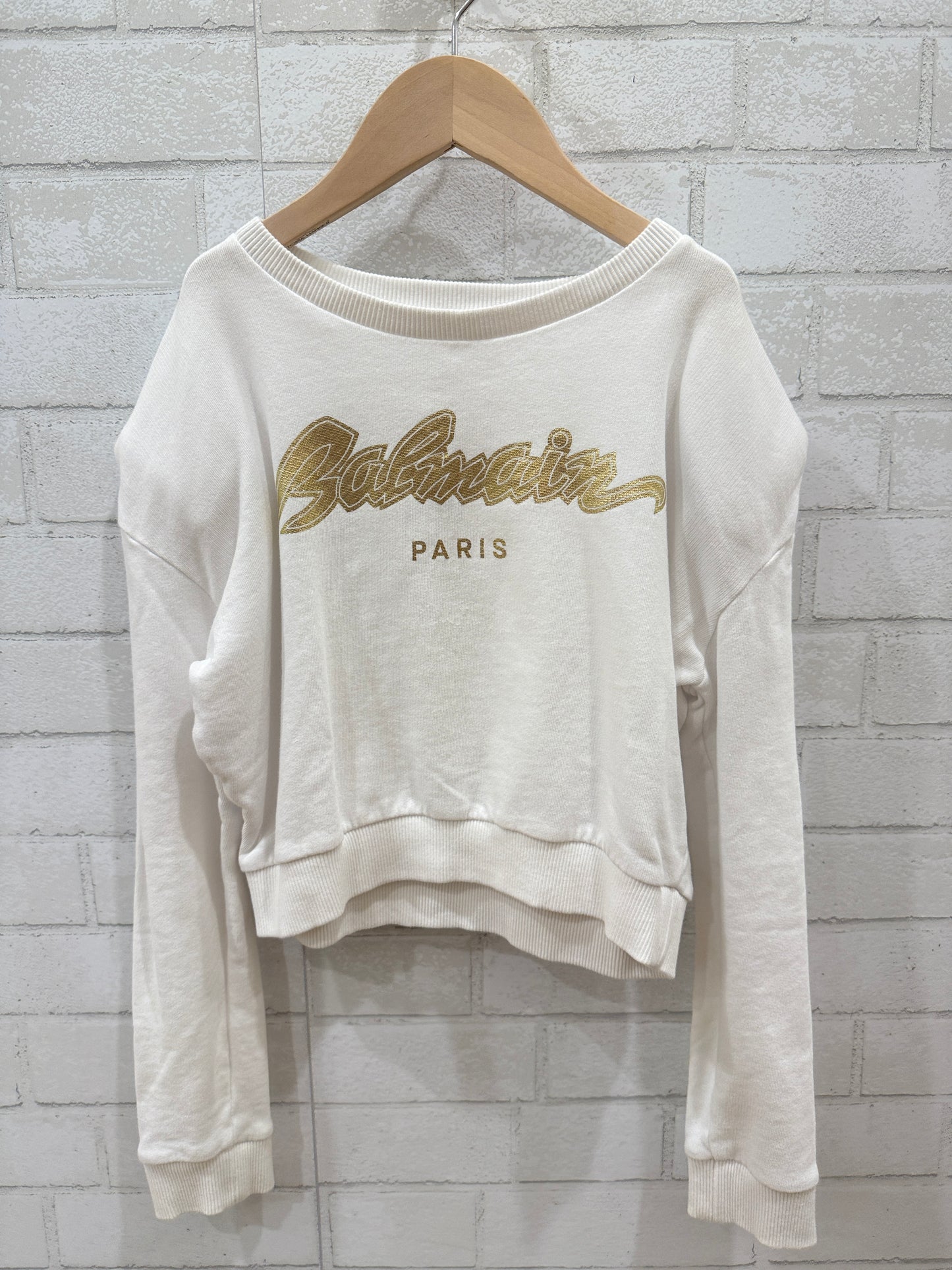 BALMAIN Crop Sweatshirt / 10Y