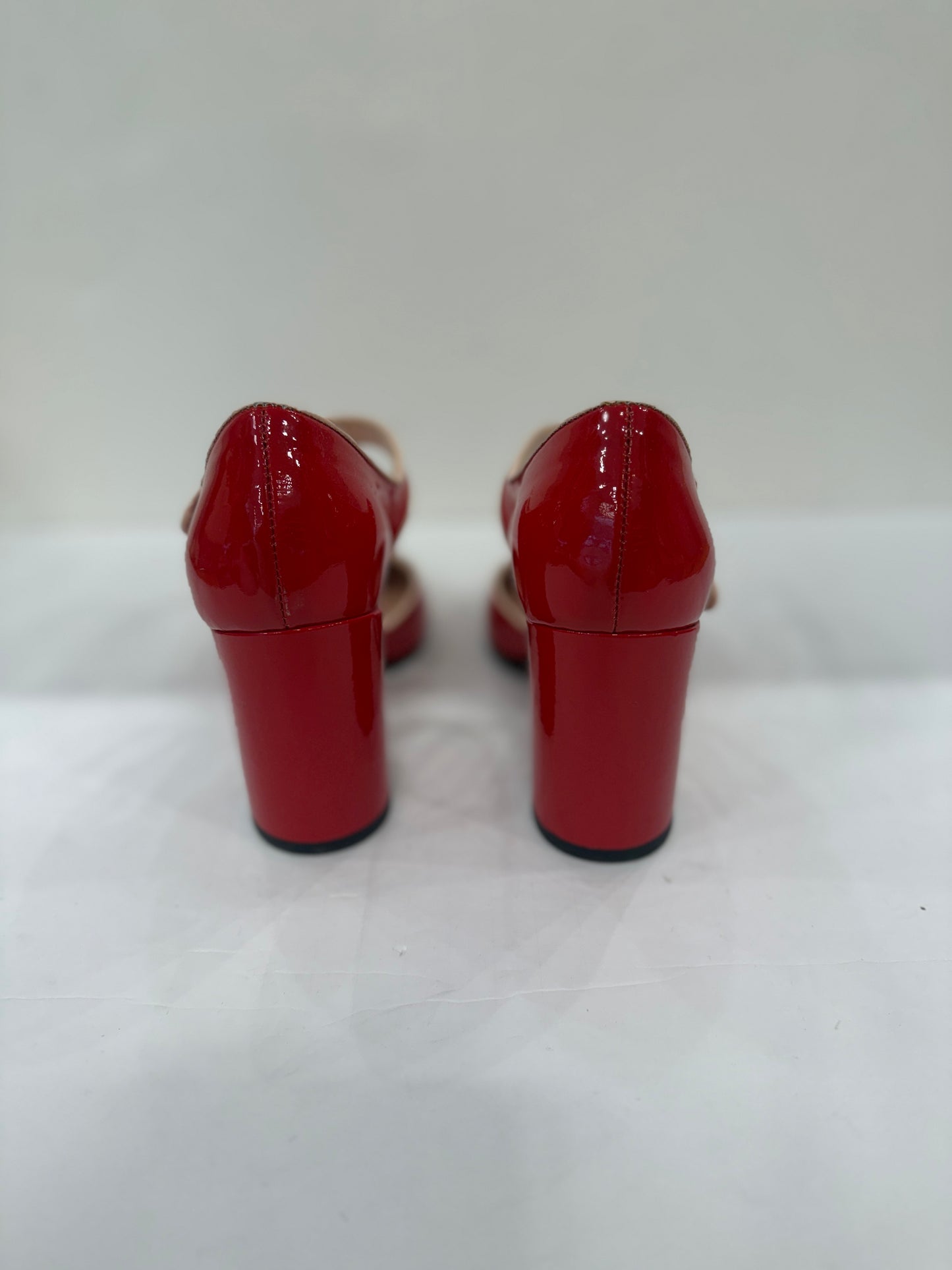 POLLINI HHeels Patent Leather Mary Jane Sandals/EU37-US7