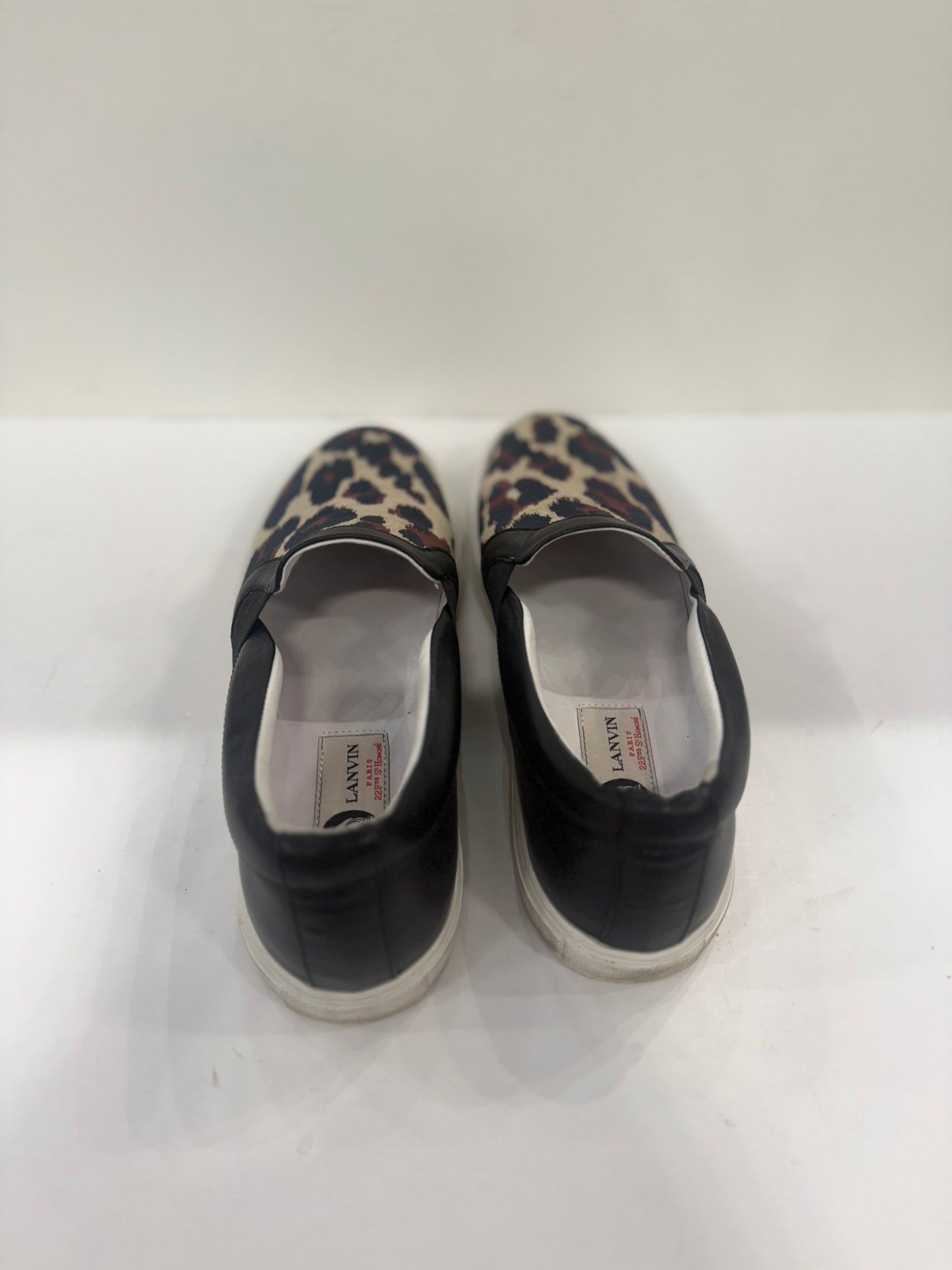 LANVIN Black Printed Pull-On Sneakers / 8.5US-39EU