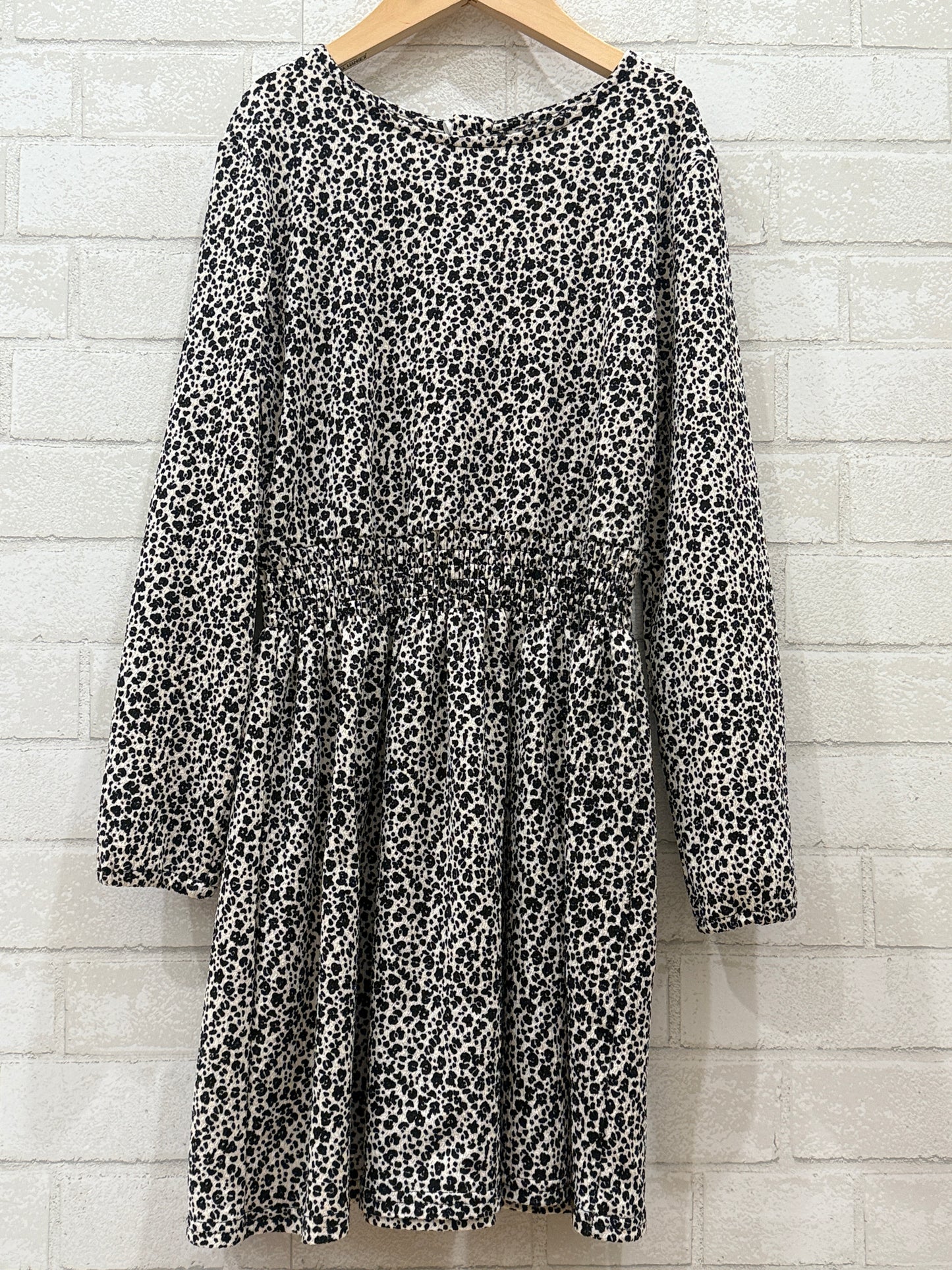 IKKS Cheetah Stretchy Dress LS / 10Y