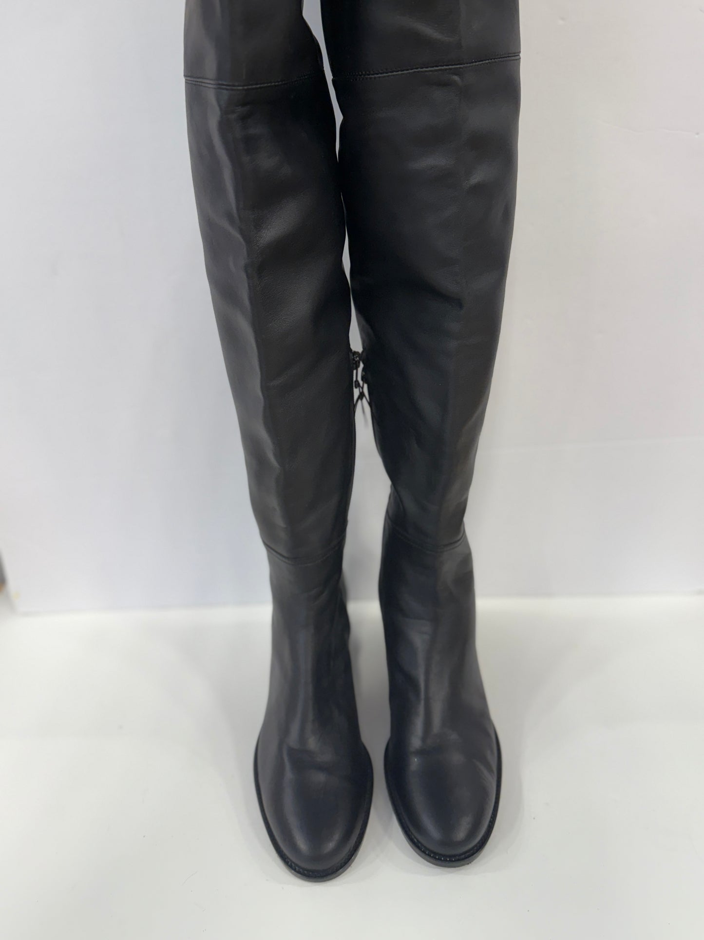 STUART WEITZMAN Leather Flat Thigh High Boots/ US9.5-EU40