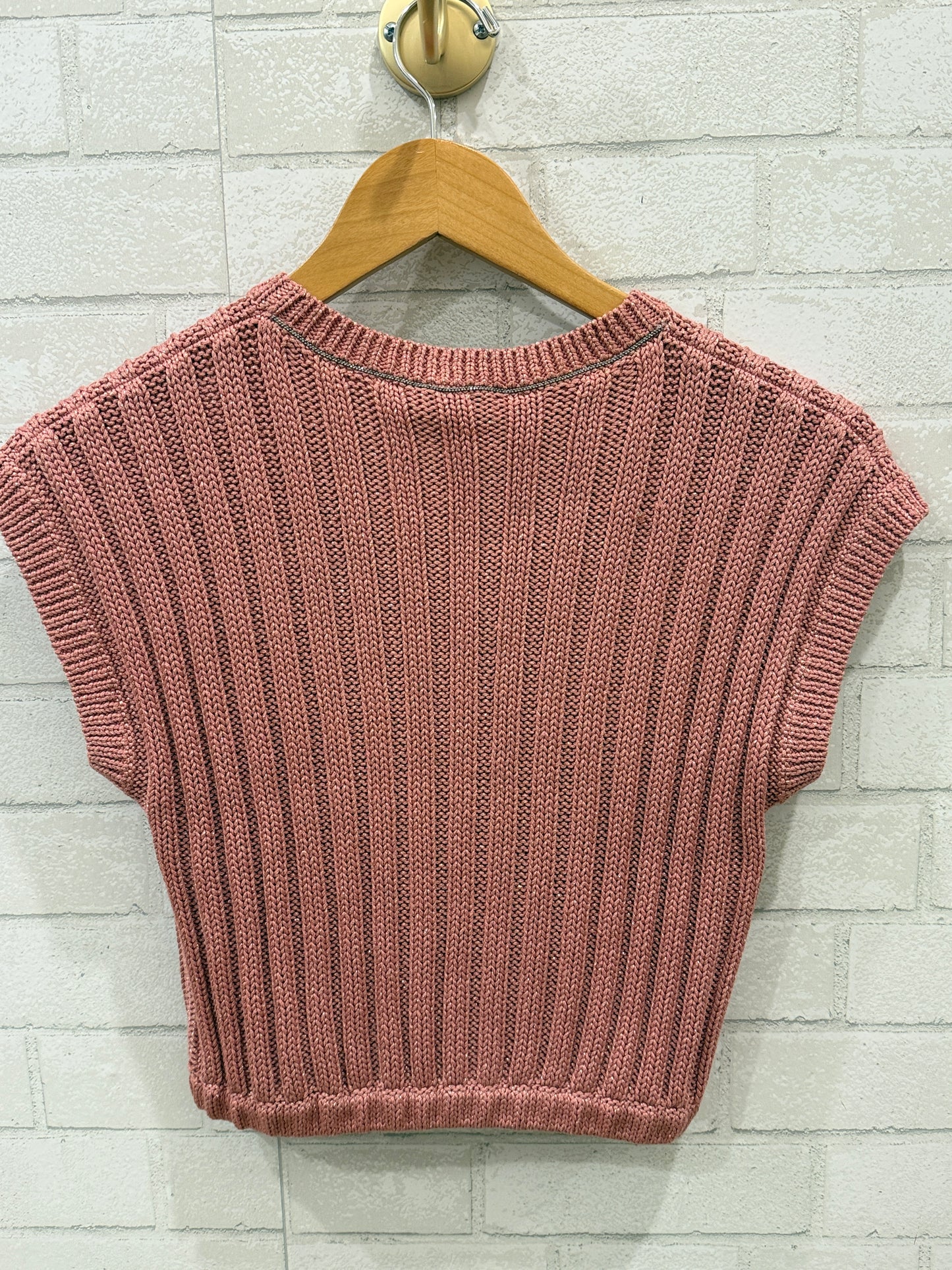 BRUNELLO CUCINELLI Ribbed Metallic Sweater / 6Y