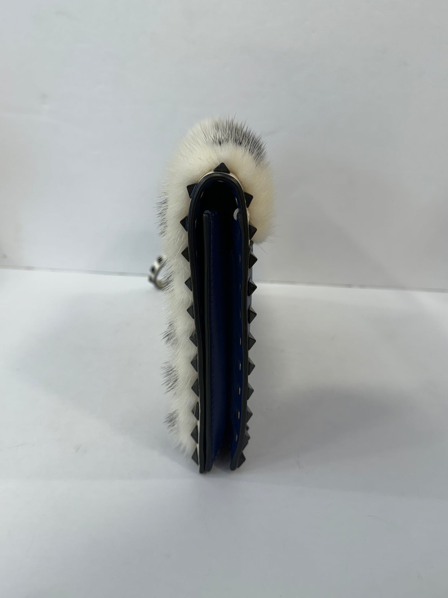 VALENTINO Rockstud Mink & leather Clutch