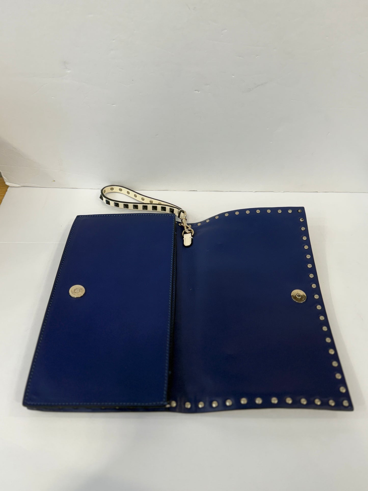 VALENTINO Rockstud Mink & leather Clutch