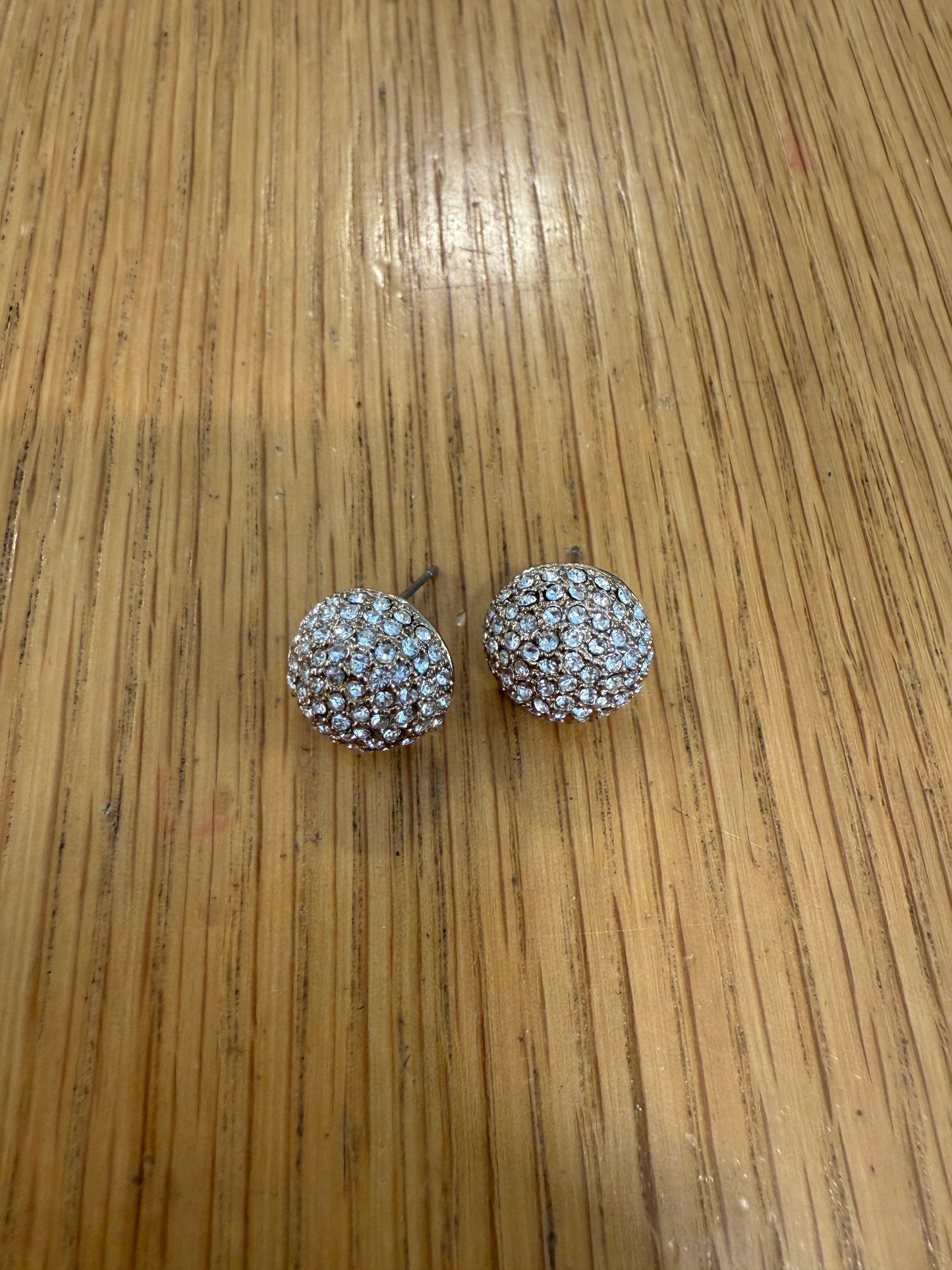 NO BRAND Gold Circle Strass Earrings