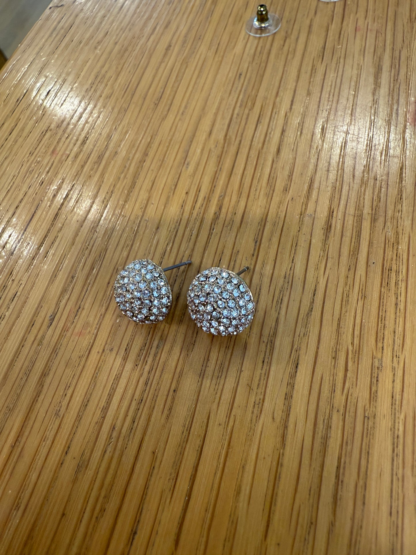 NO BRAND Gold Circle Strass Earrings