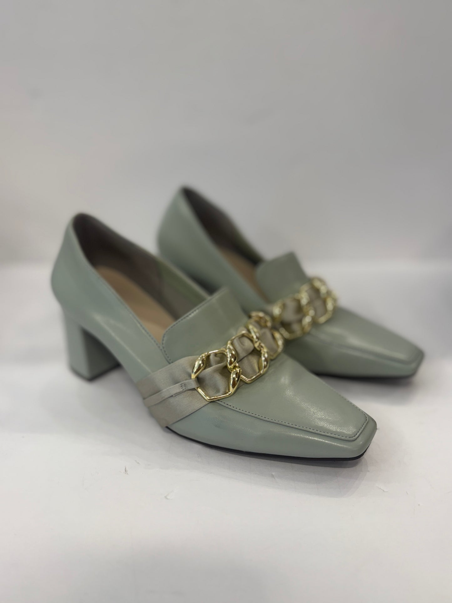 RANDA Square Toe Heel With Chain /US8-EU38.5
