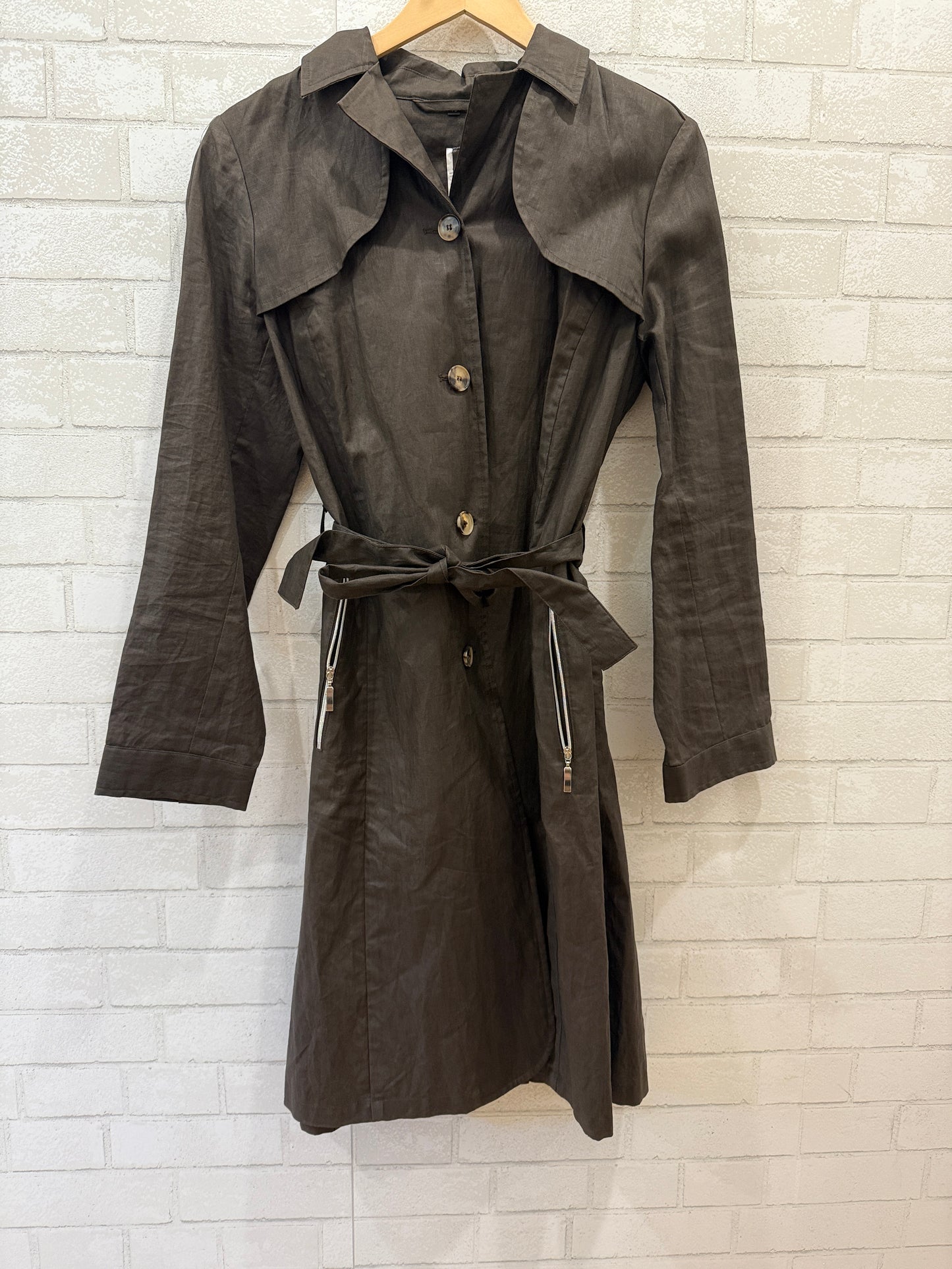 POUR PARTIR Brown Linen Trench / M
