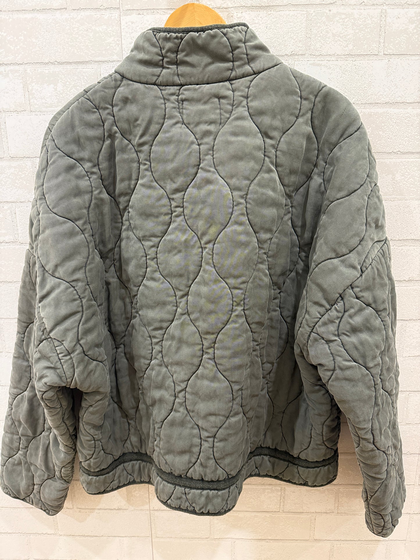 NO BRAND Quilted Zipped Jacket with Pockets/ XL