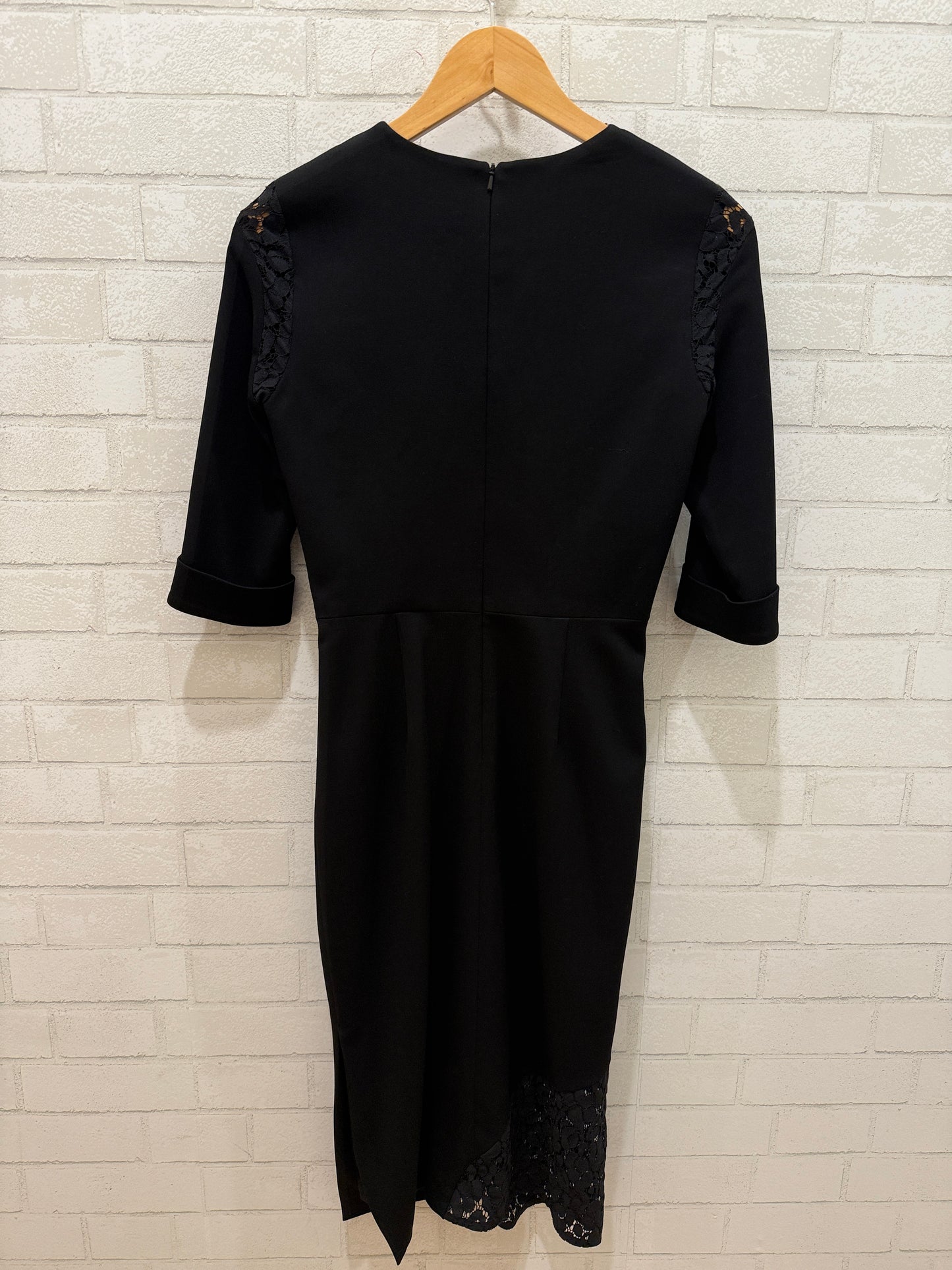 BLACK HALO Midi Embroided 3/4 Sleeves Dress/ US:2-EU:36