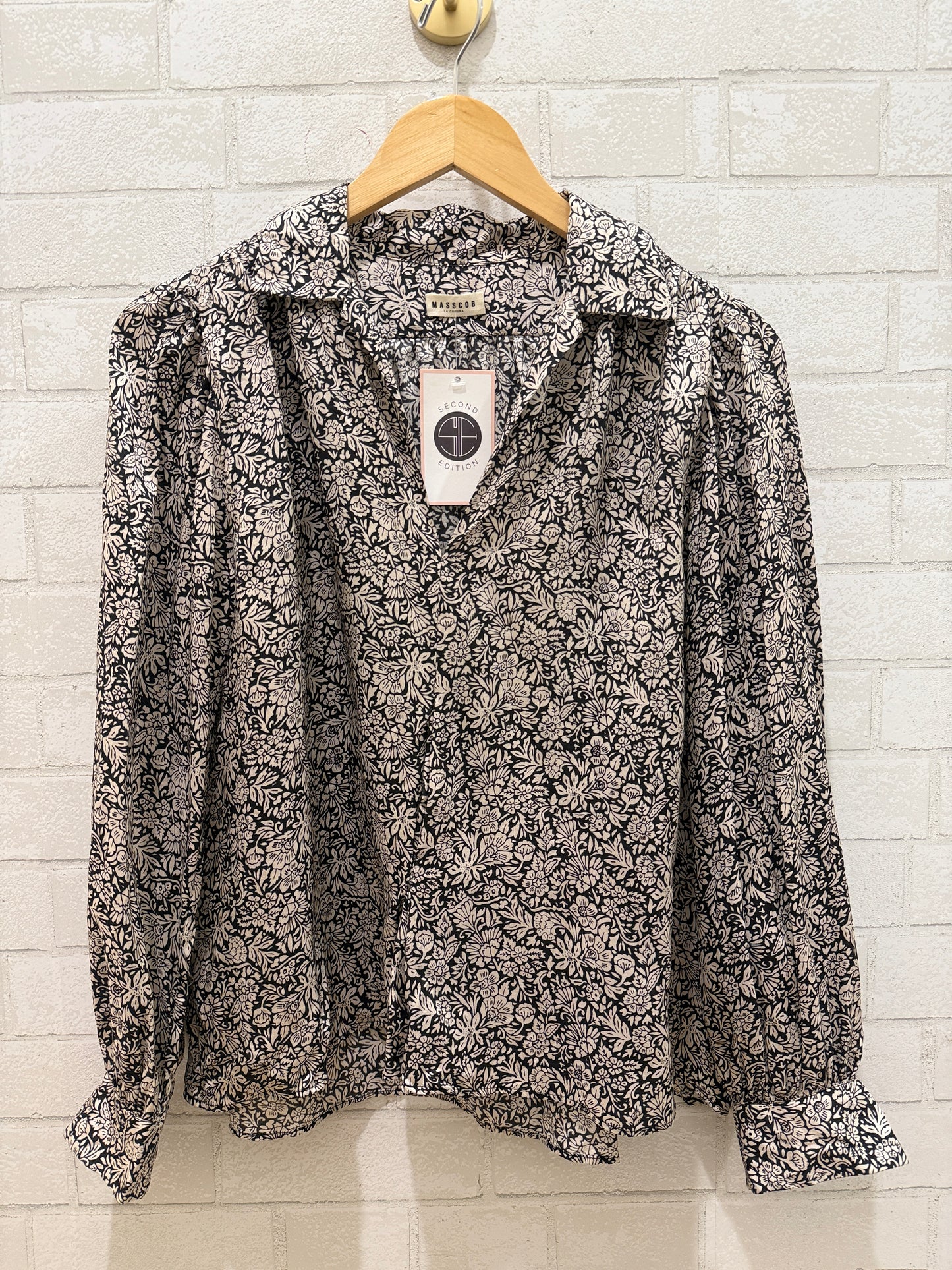 MASSCOB Silk VNeck LS Blouse/XS