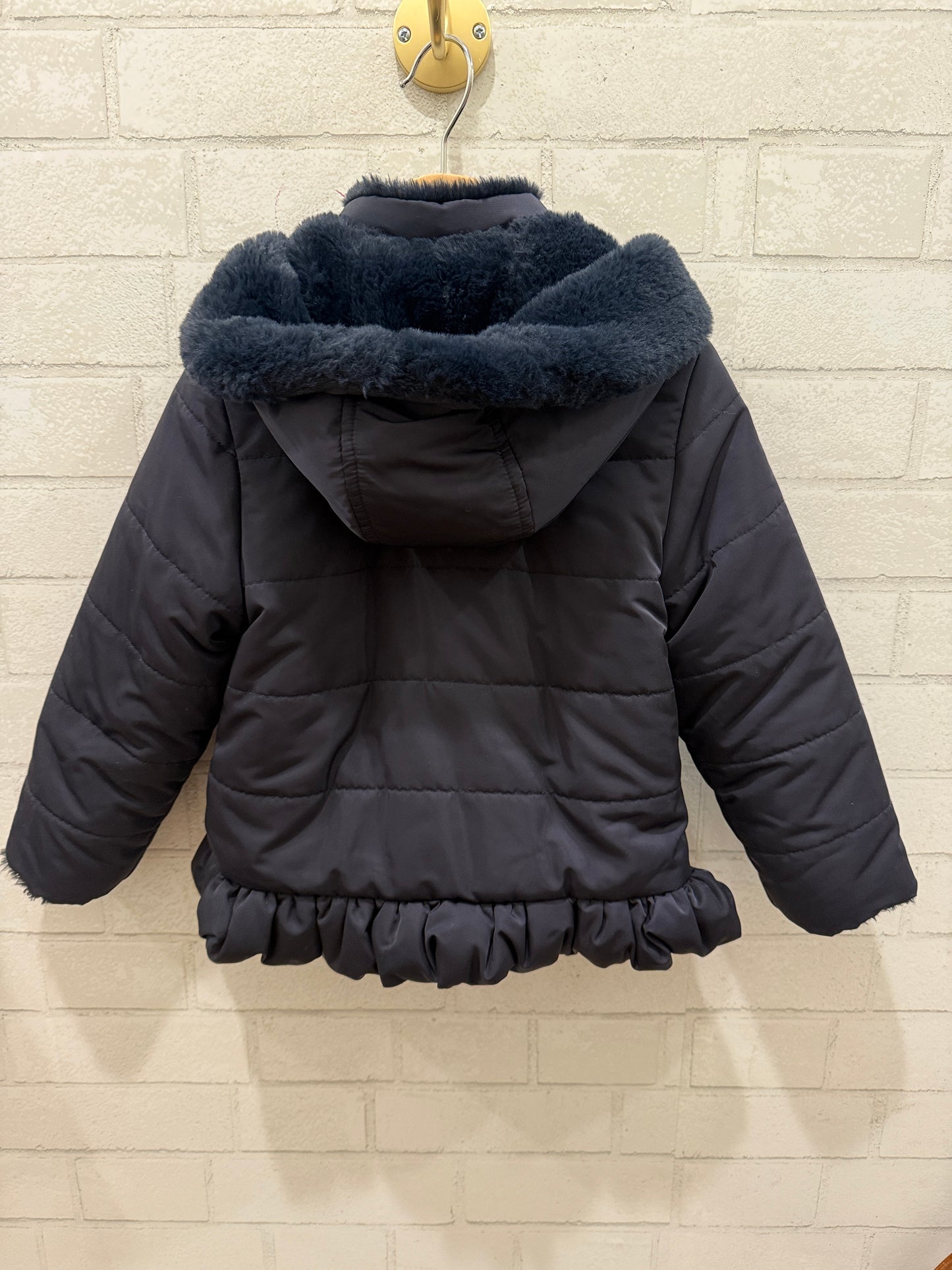 TARTINE ET CHOCOLAT False Fur Inside Reversible Coat/ 4Y