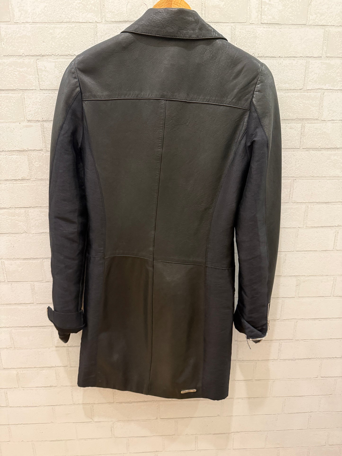 ELISE OVERLAND Lambskin Leather Zipped Coat/US6-M