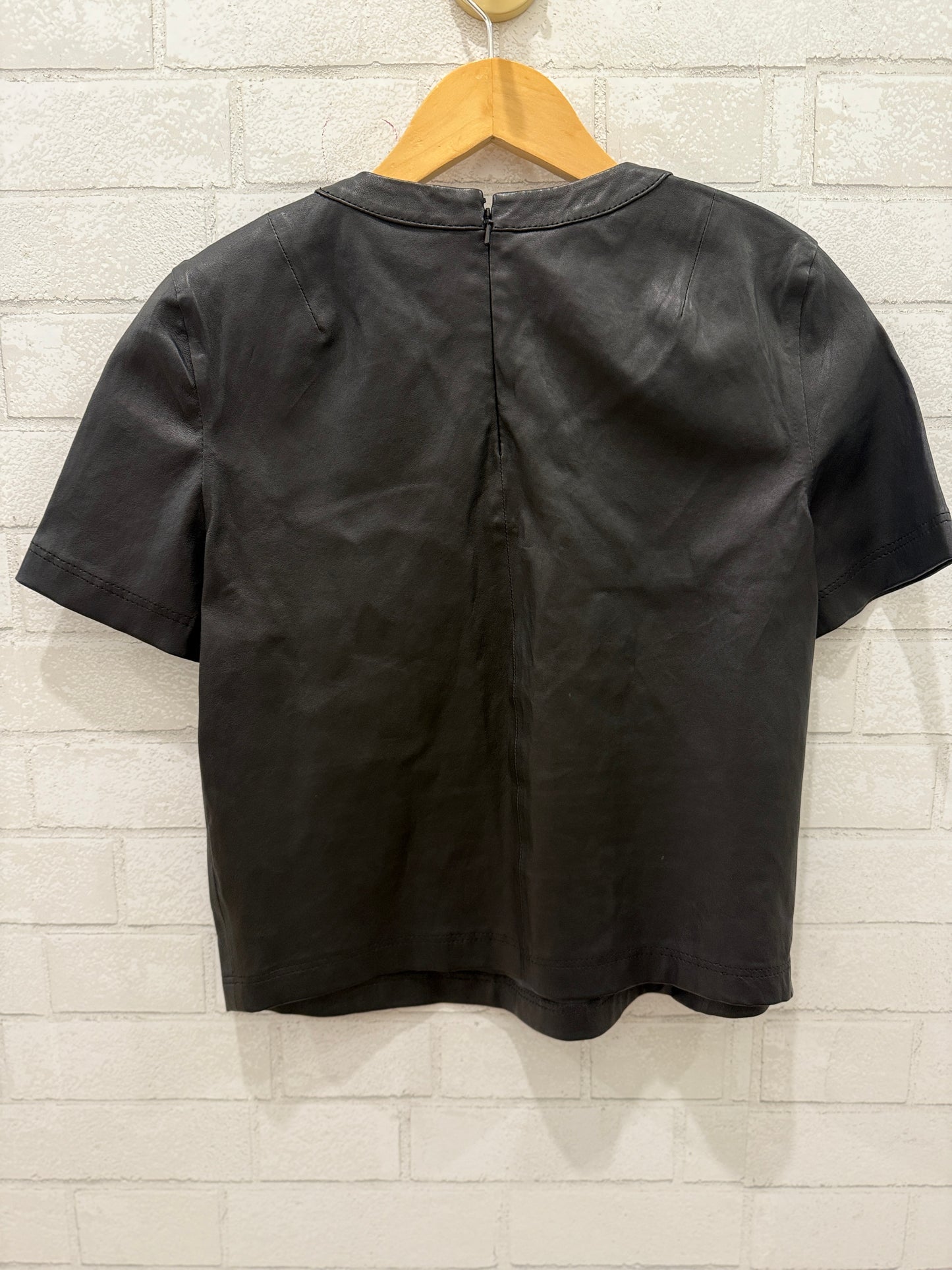 ZADIG & VOLTAIRE Leather SS Top / M