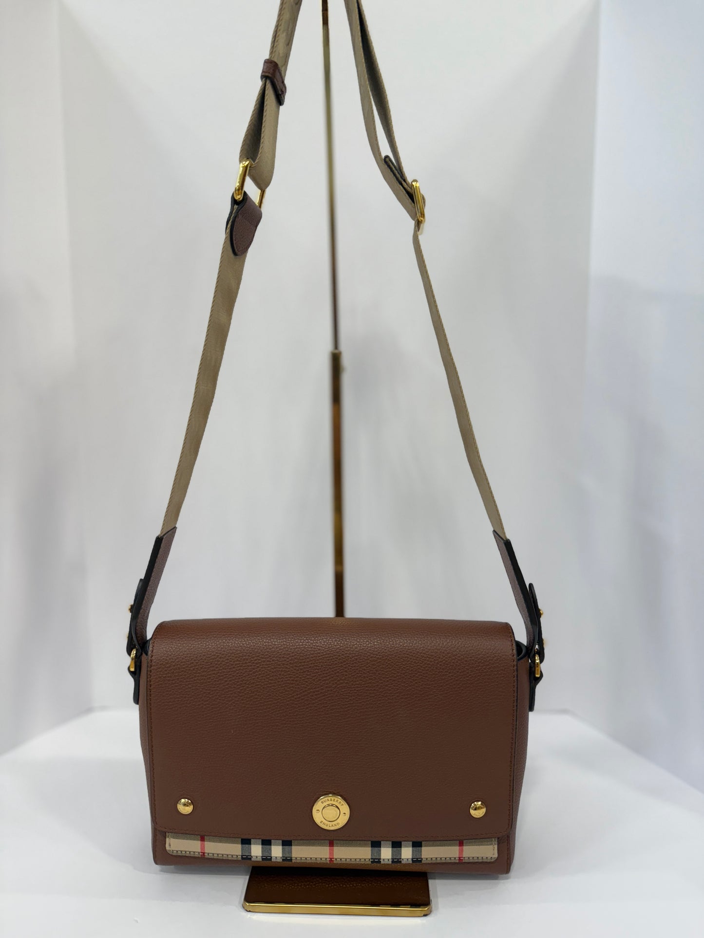 BURBERRY Note Calfskin Leather Vintage Crossbody Bag/OS