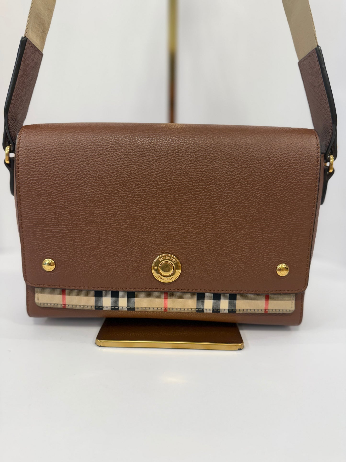 BURBERRY Note Calfskin Leather Vintage Crossbody Bag/OS