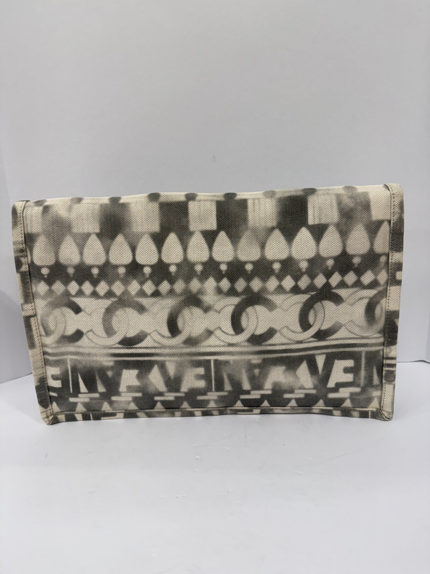 CHANEL Large Canvas Iliad Flap Clutch / OS