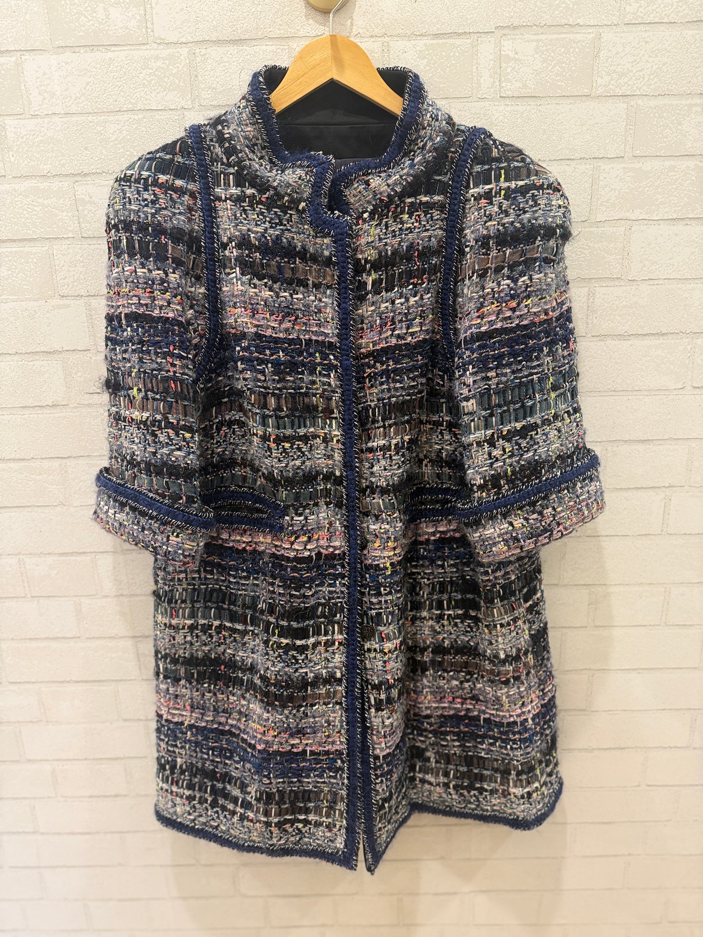 CHANEL 3/4 Sleeves Tweed Coat / XL-EU48