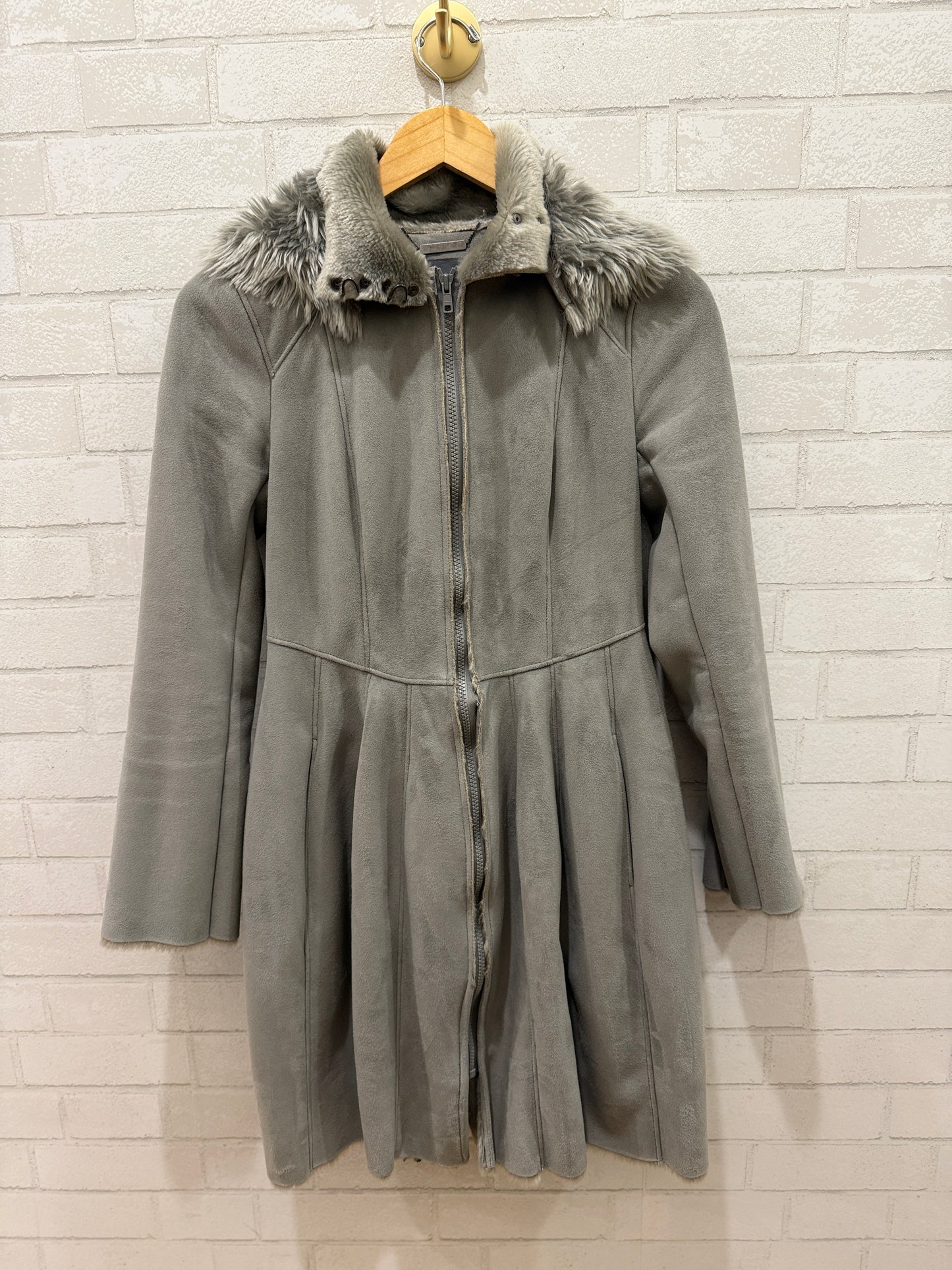 ARMANI EXCHANGE Velvet Midi Zipped Coat/XS-34