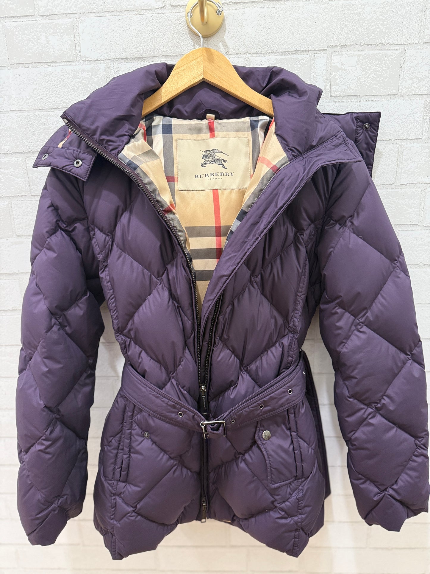 BURBERRY Goose Down LS Hoodie Parka with Belt/S