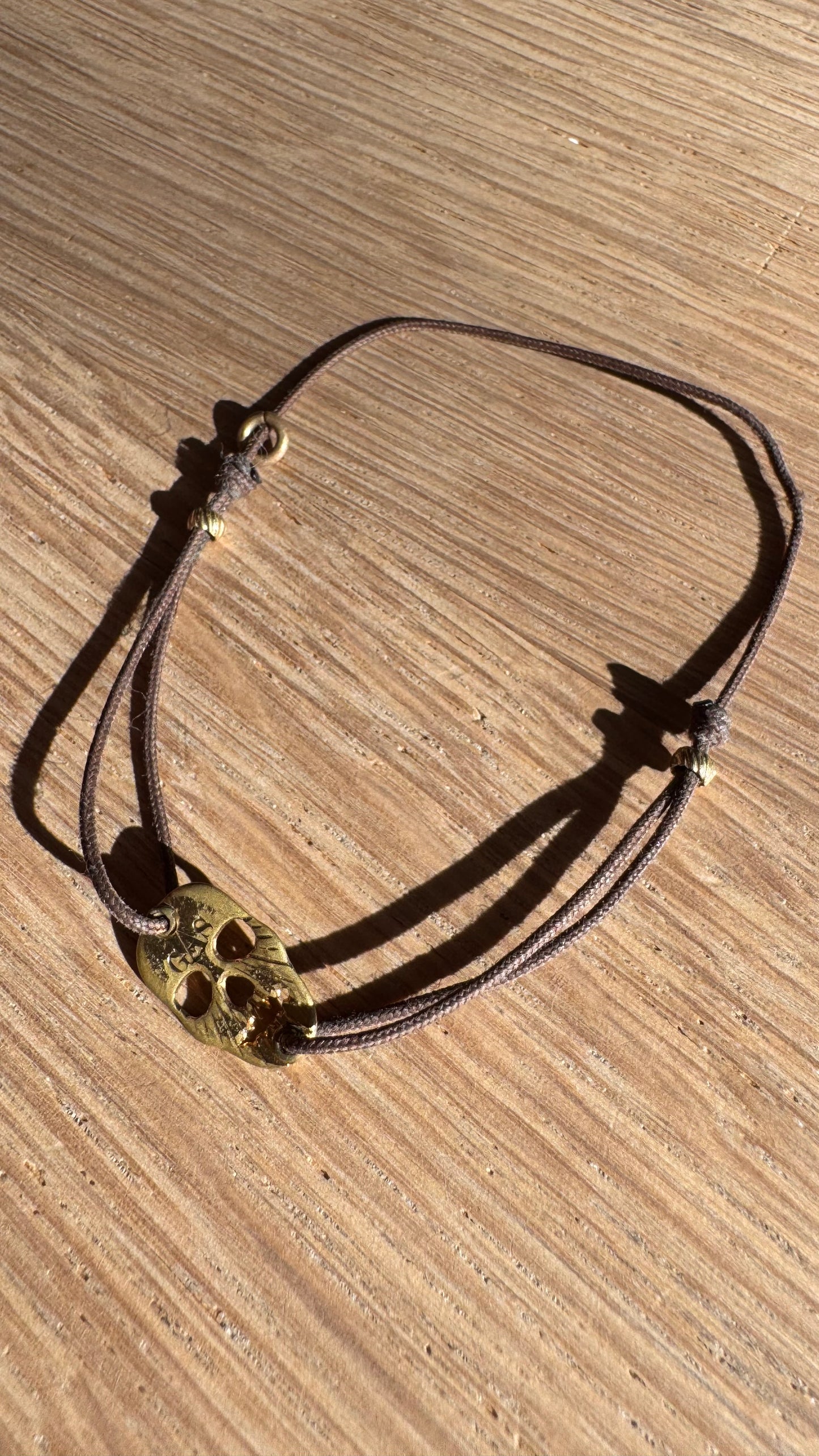 GAS Cord Bracelet w. Gold Skull Head