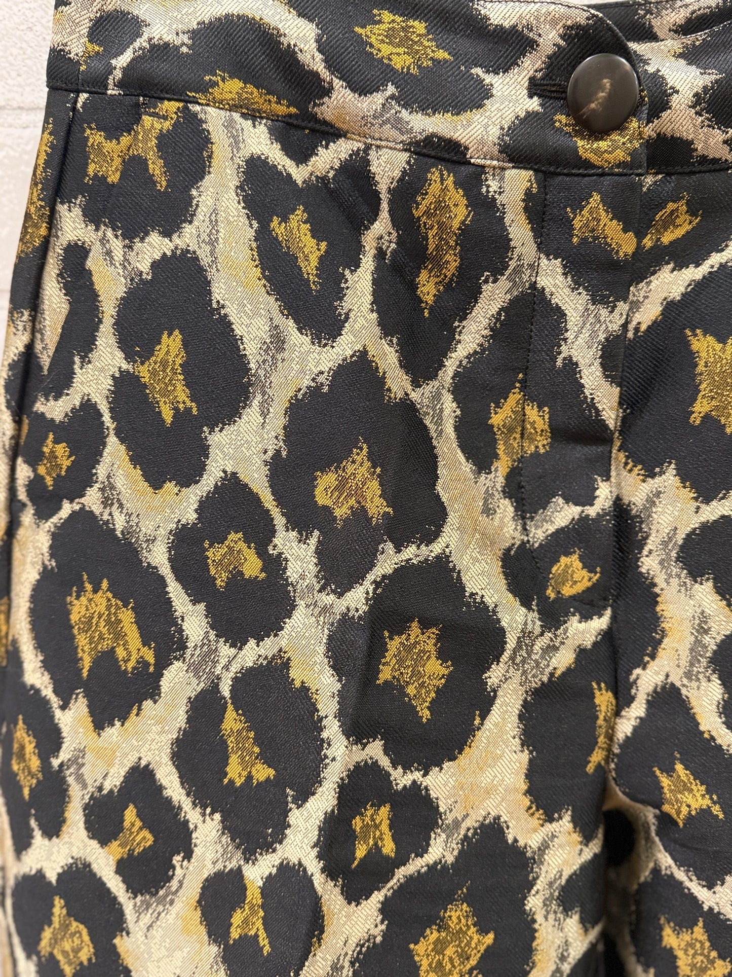 SEZANE Shiny Leopard Print Pants / M-EU40