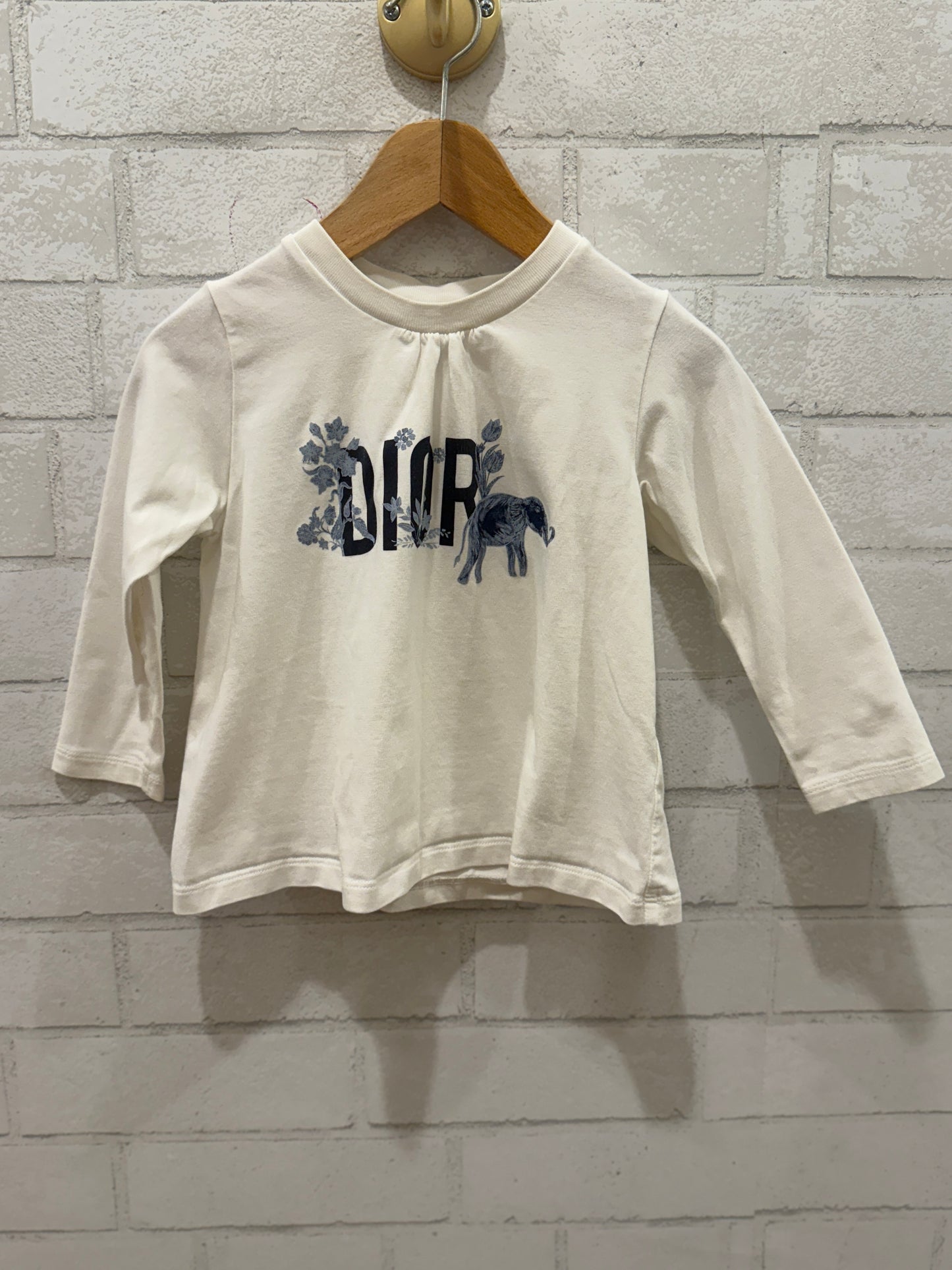 BABY DIOR TShirt Elephant Print LS / 18M
