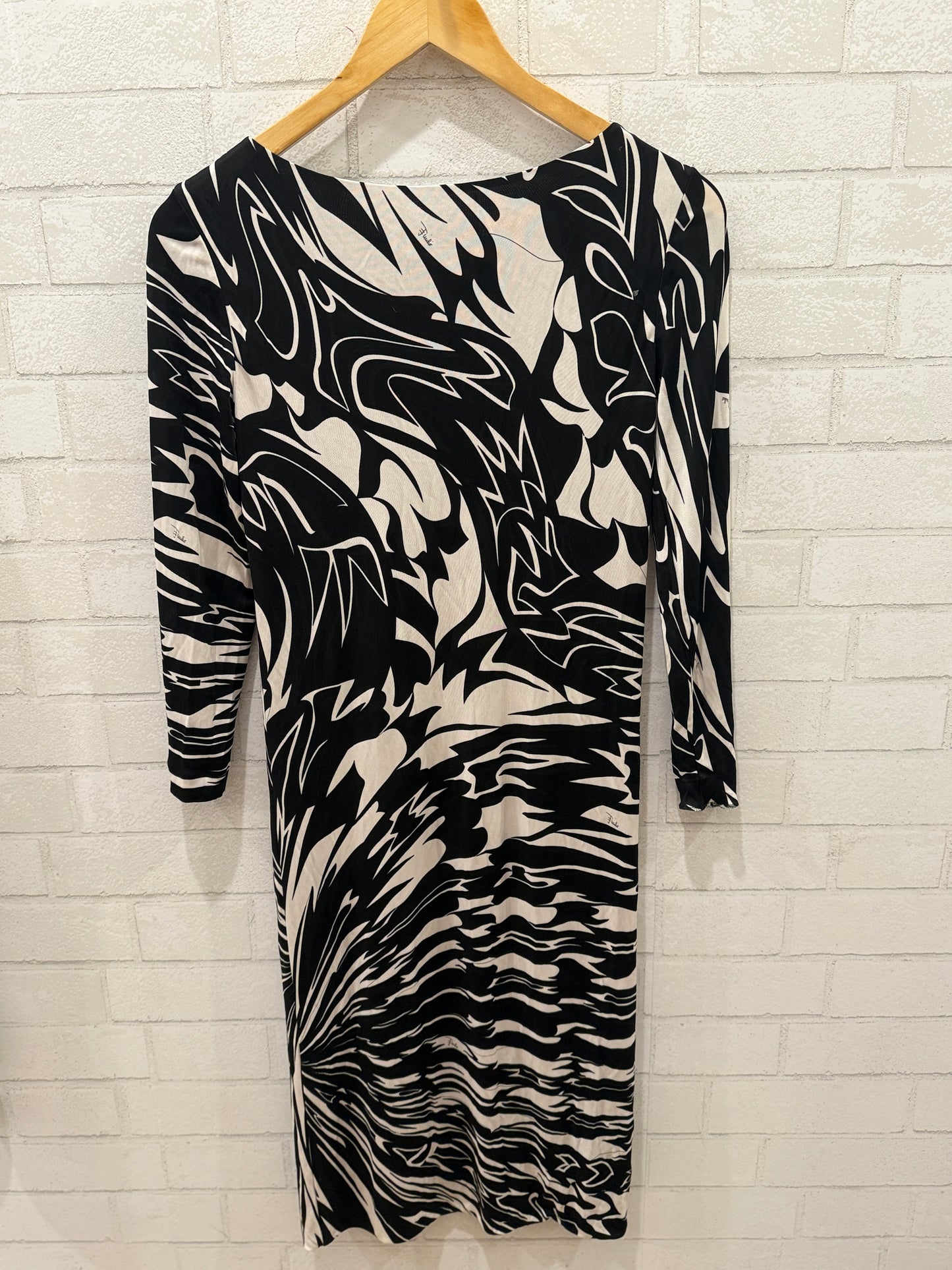 EMILIO PUCCI Geometric Printed LS Midi Dress/S-36