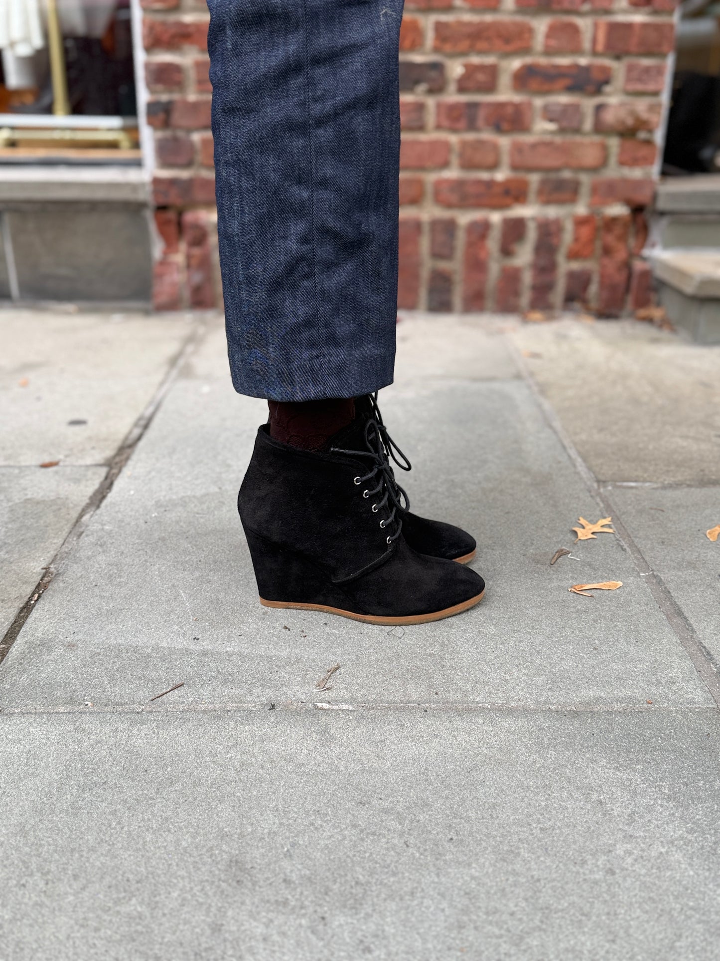 GIUSEPPE ZANOTTI Suede Wedge Ankle Boots / US8.5-EU39