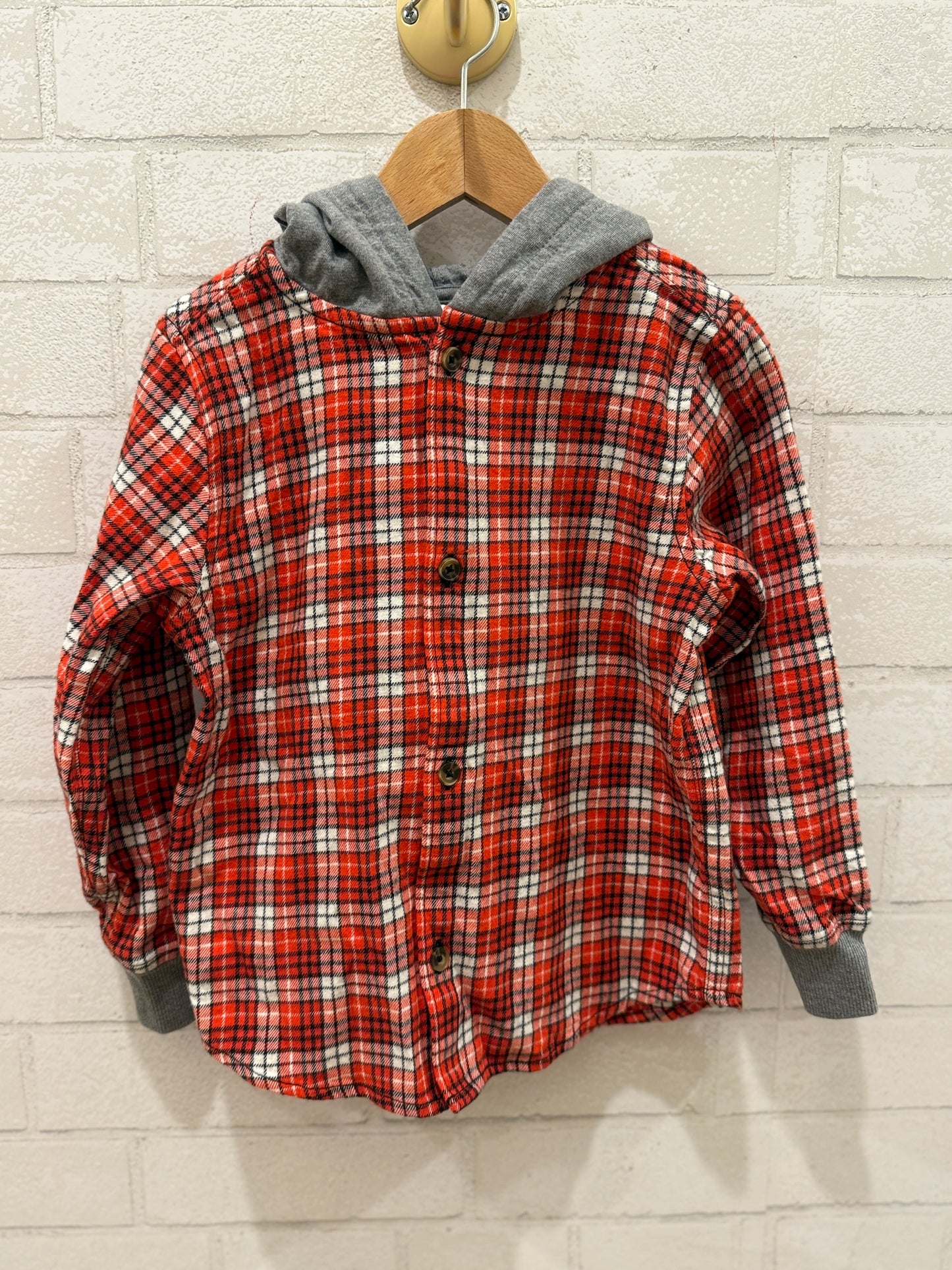 HANNA ANDERSON Tartan Dress Shirt/ 4Y