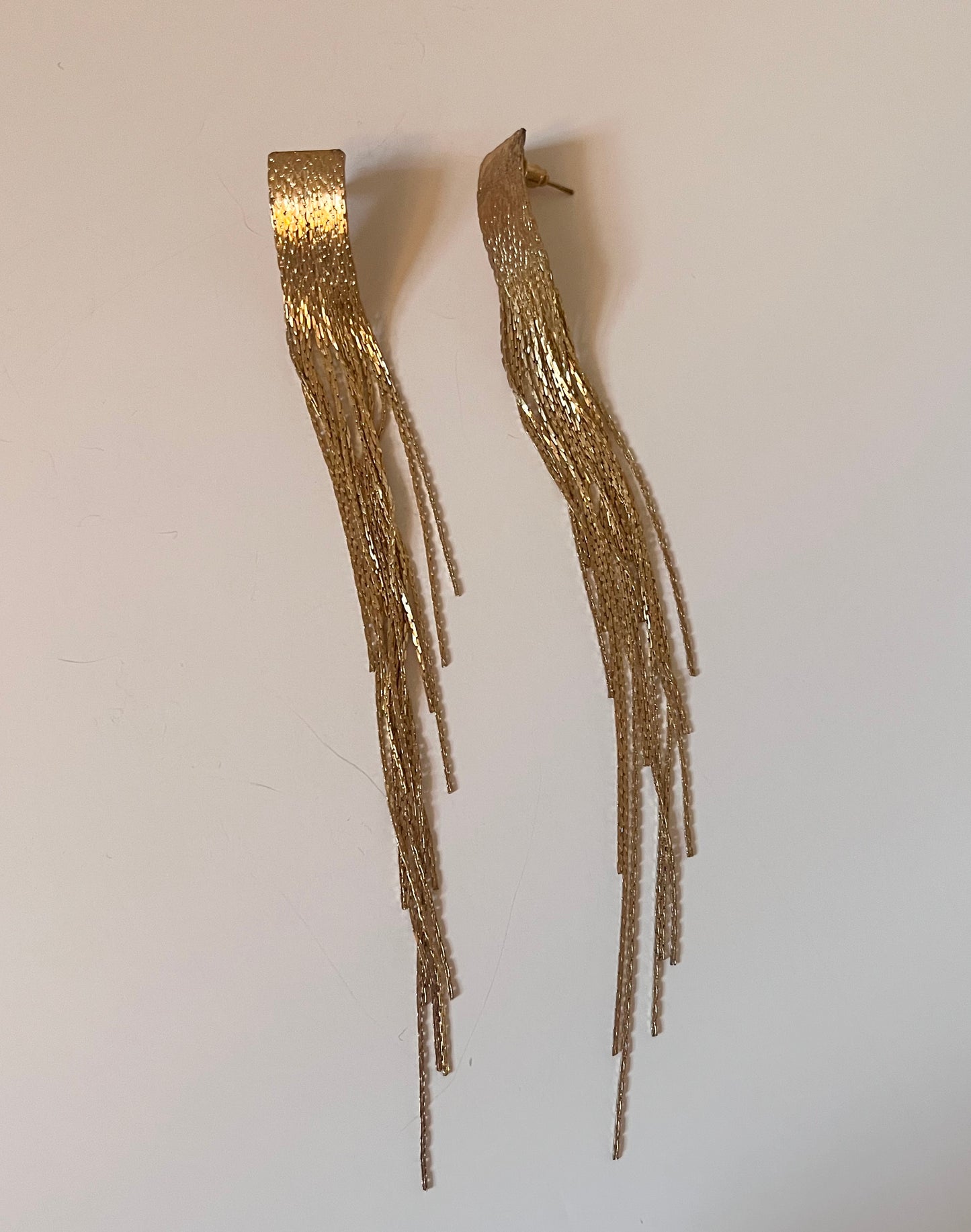 NO BRAND Long Fringe Earrings