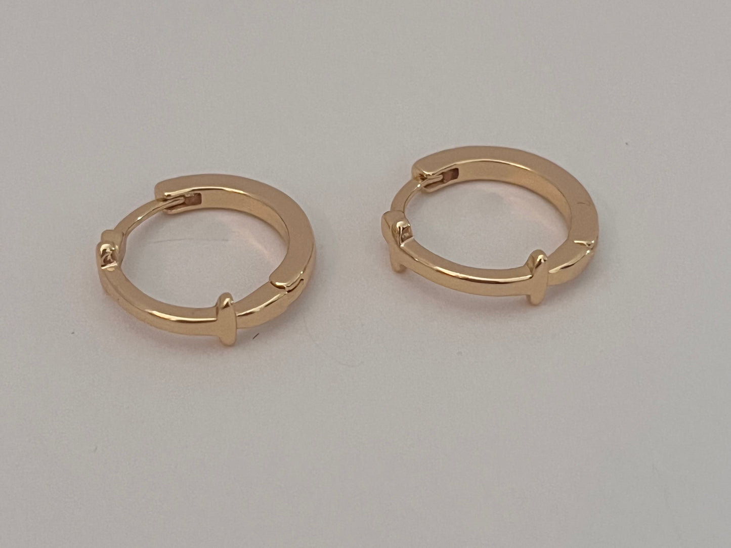 NO BRAND Gold Hoops Cross Earrings