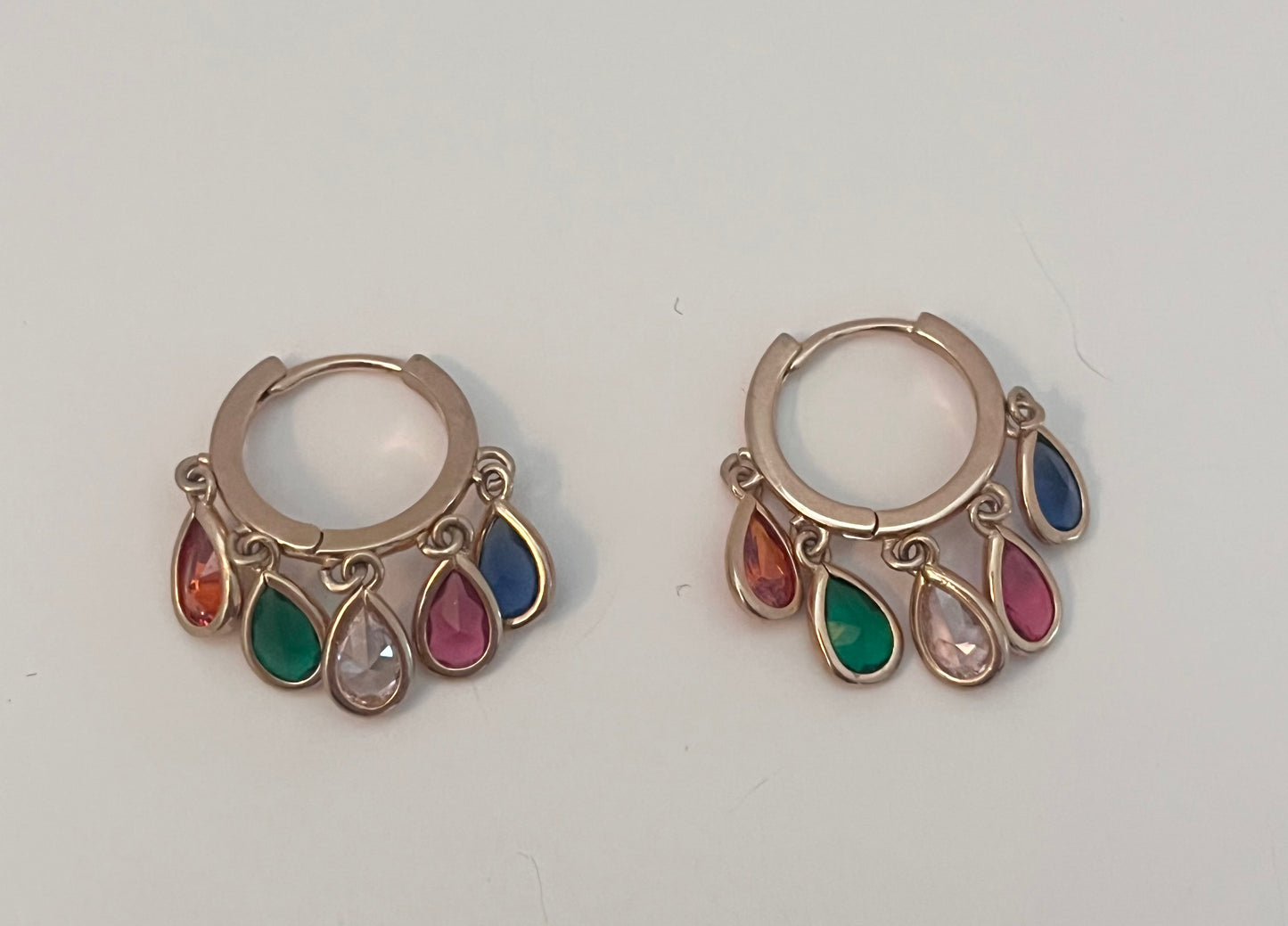 NO BRAND Rainbow Tassel Hoop earrings