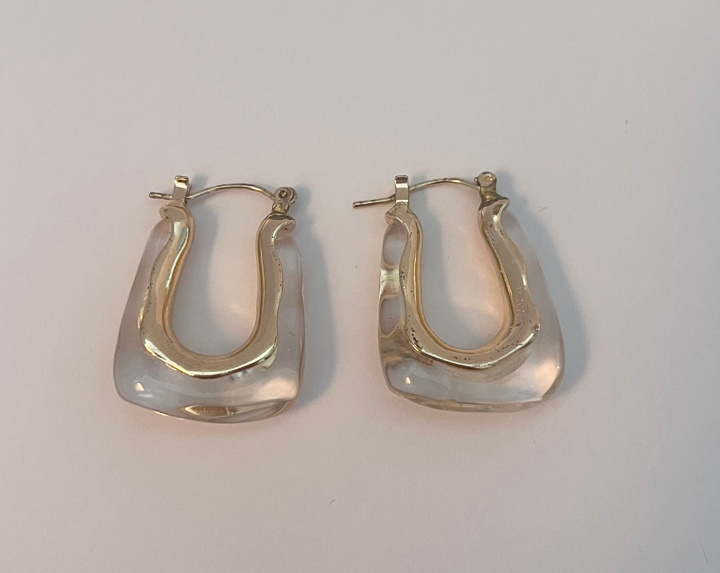 NO BRAND Transparent Gold U Shape Earrings