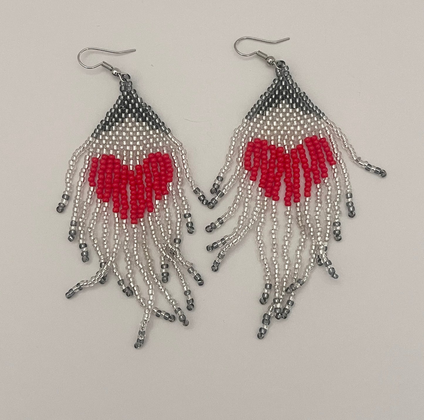 NO BRAND Tassel Beads Heart Pattern earrings