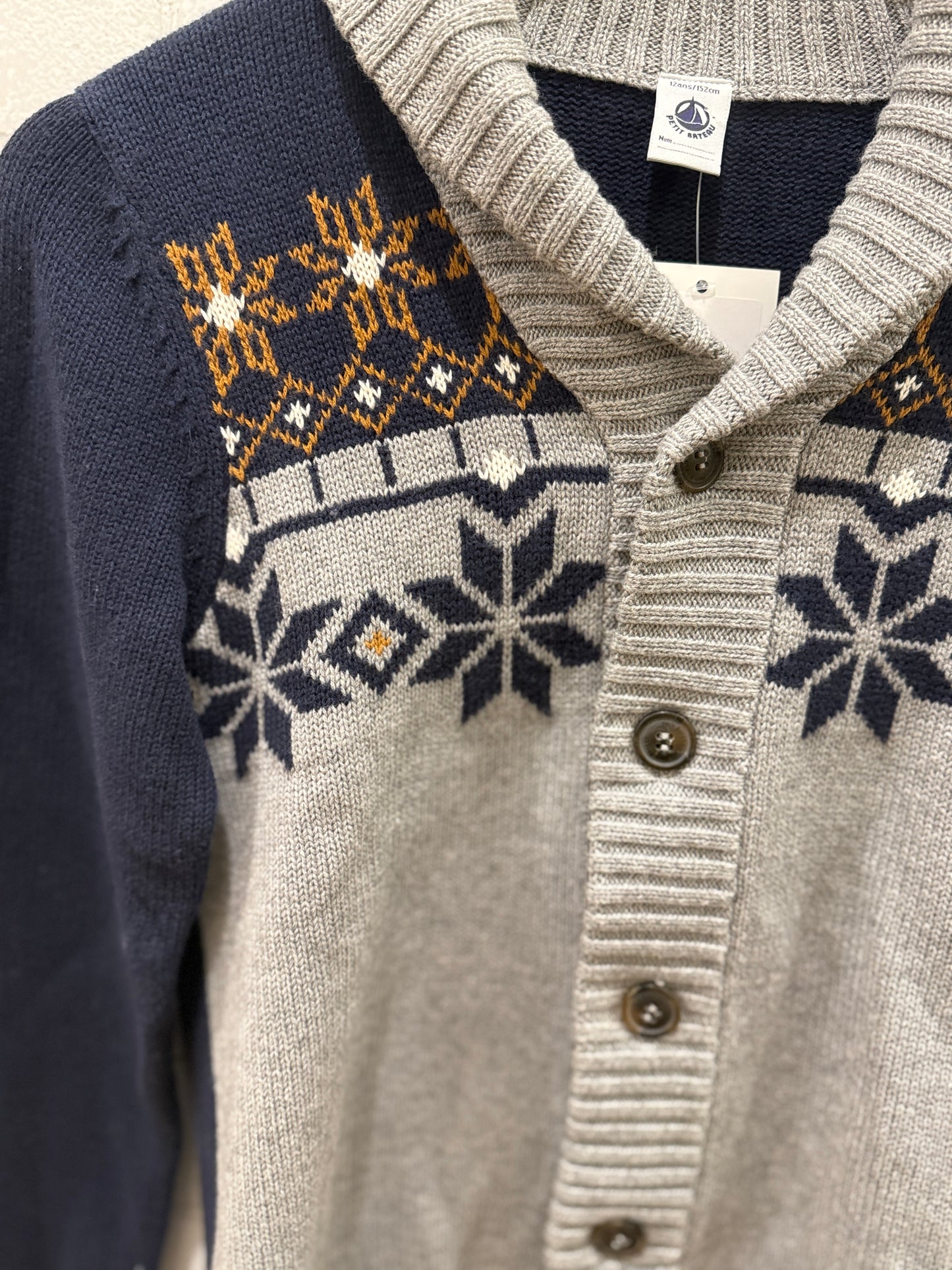 PETIT BATEAU Cotton Cardigan / 12Y