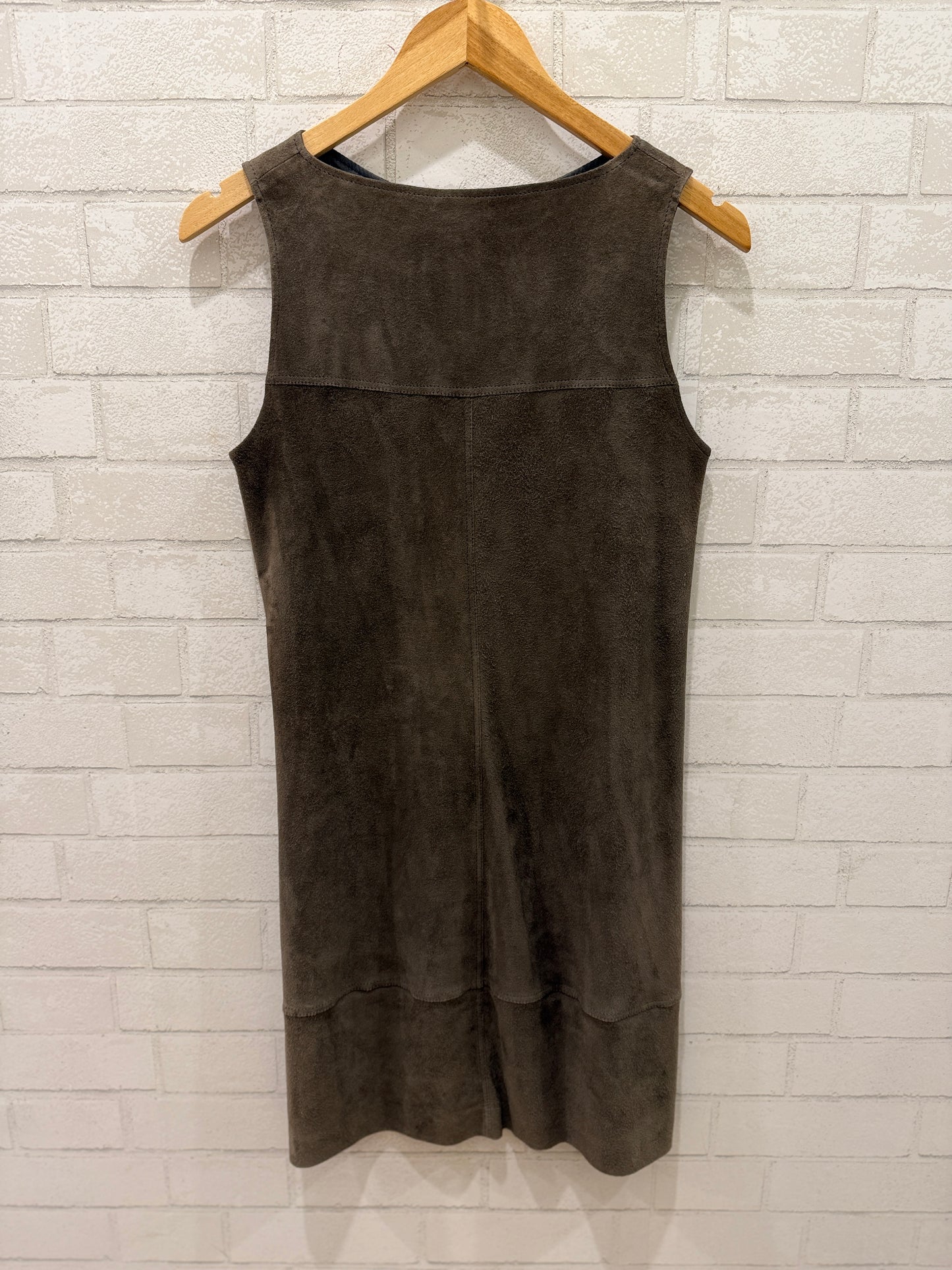 BRUNELLO CUCINELLI Leather Sleeveless Midi Dress/M-US6
